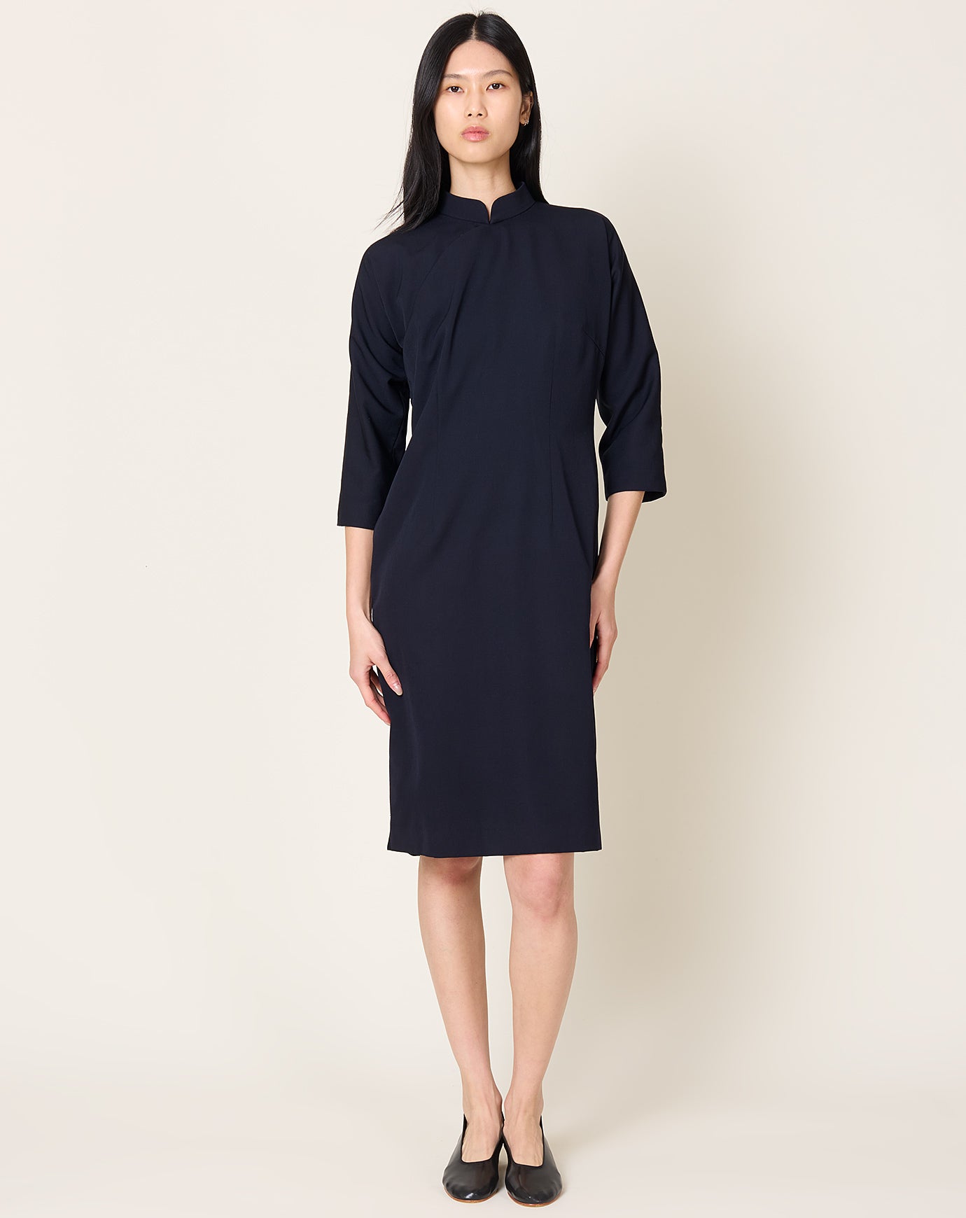 Comme des Garçons Comme des Garçons Mandarin Collar Dress in Navy