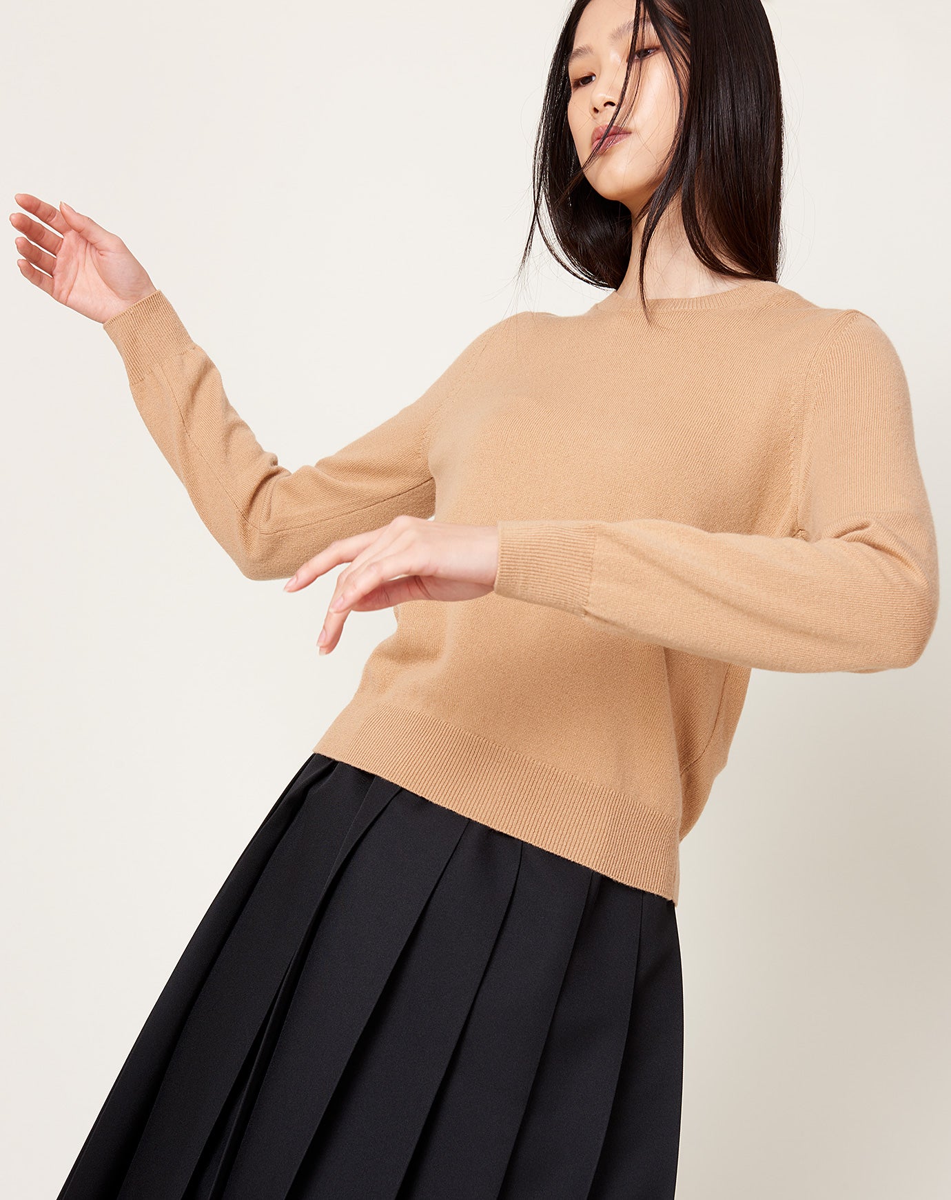 Comme des Garçons Comme des Garçons Cashmere Jersey Crewneck in Camel