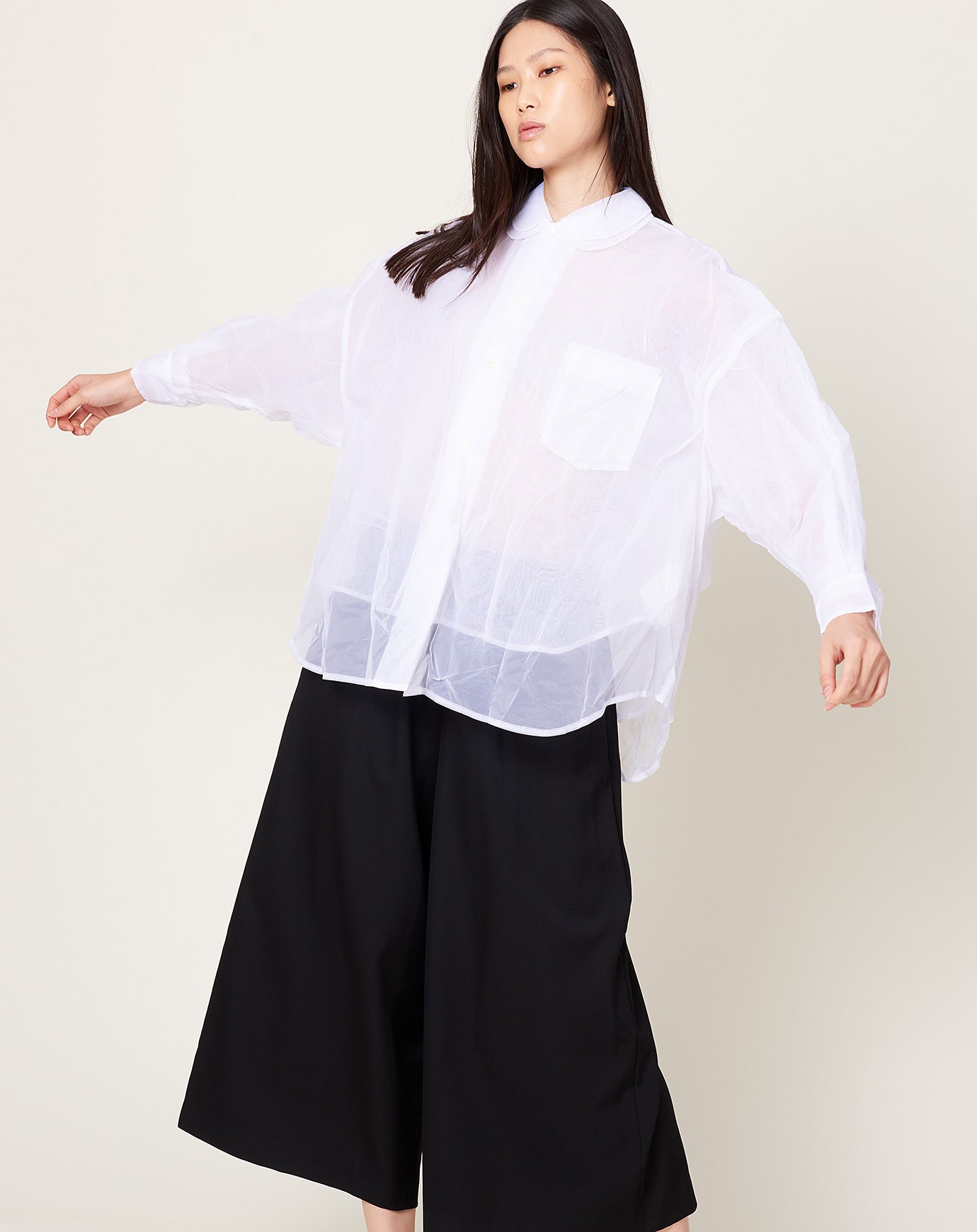 Comme des Garçons Comme des Garçons Double Layer Blouse in White