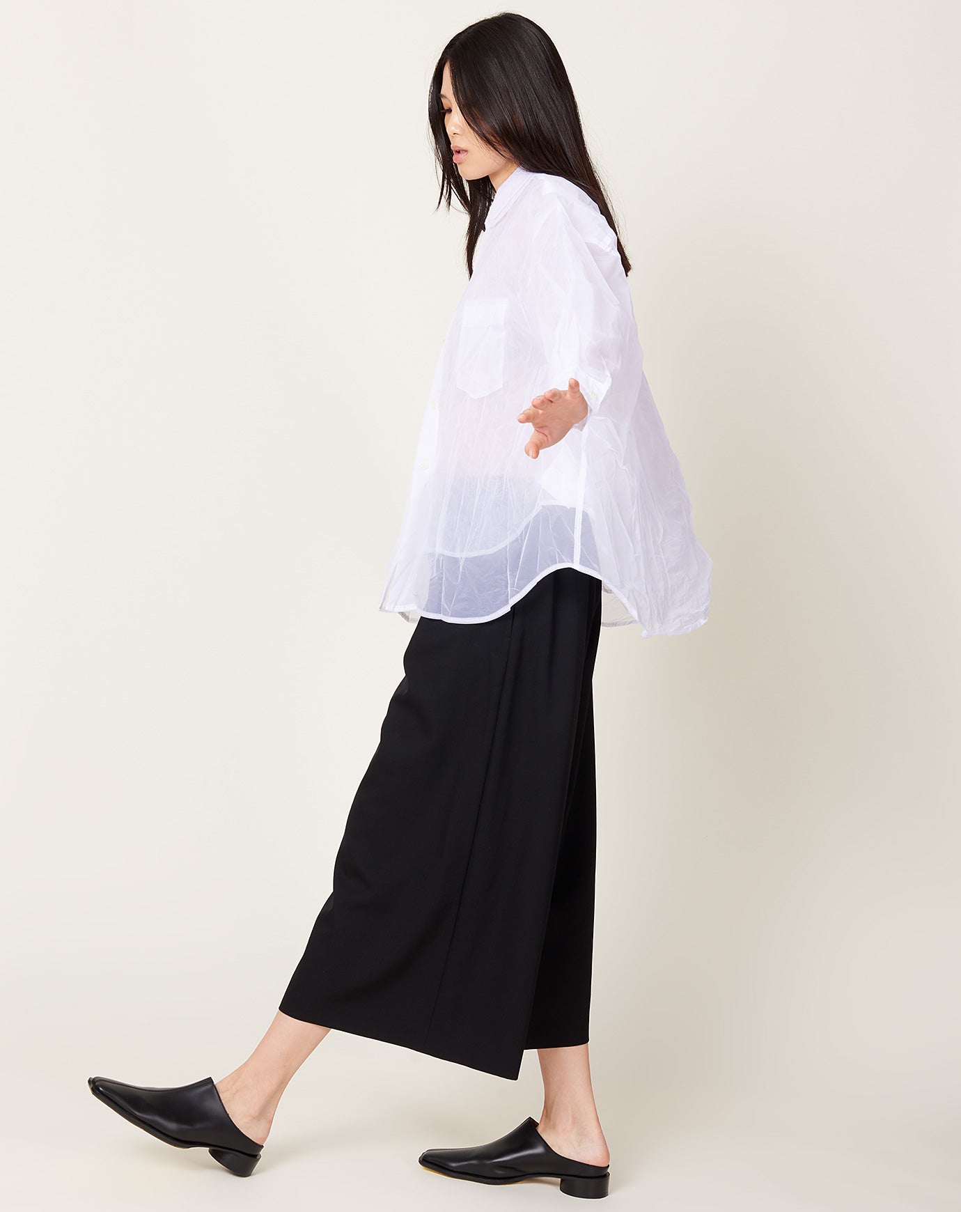 Comme des Garçons Comme des Garçons Double Layer Blouse in White