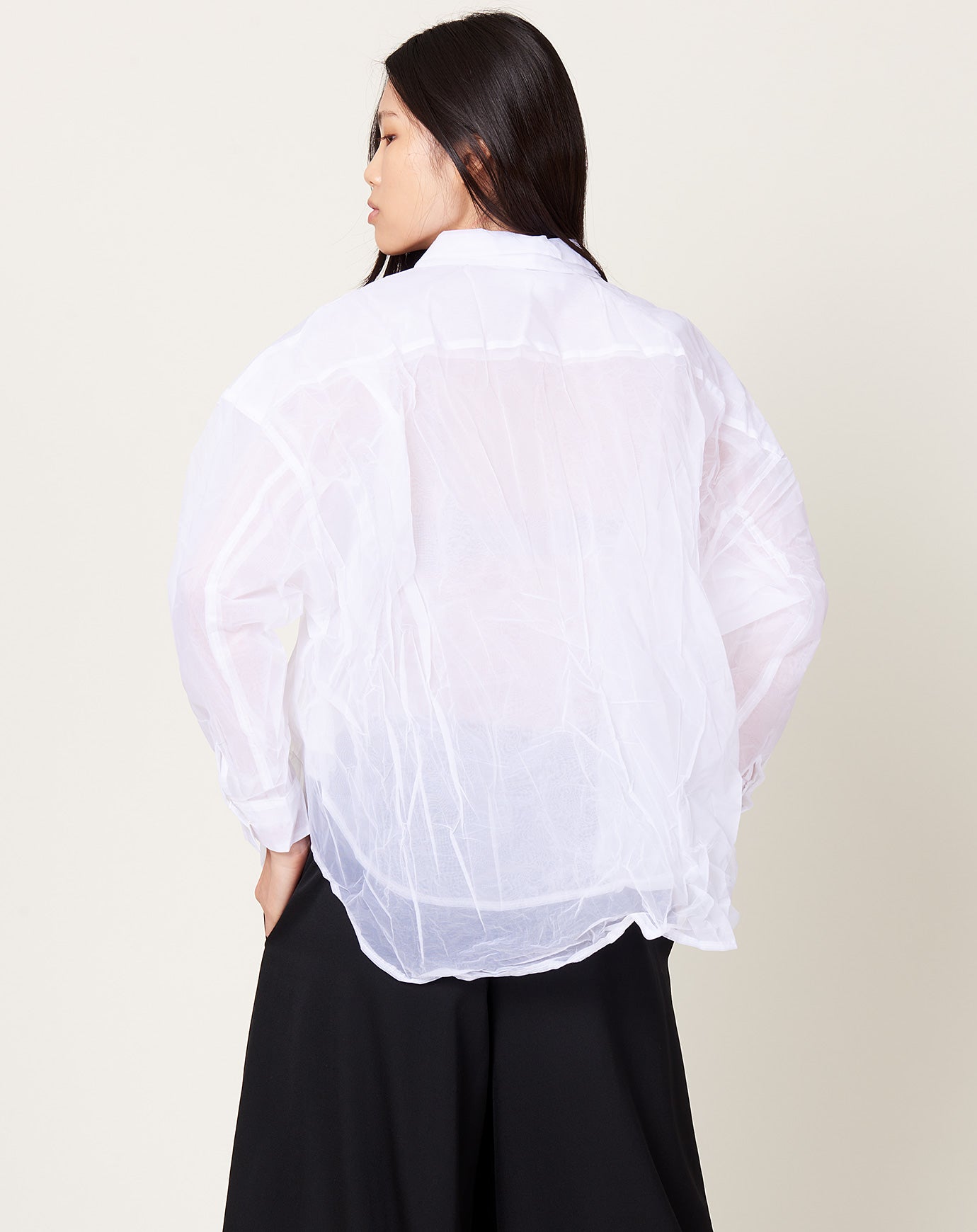 Comme des Garçons Comme des Garçons Double Layer Blouse in White