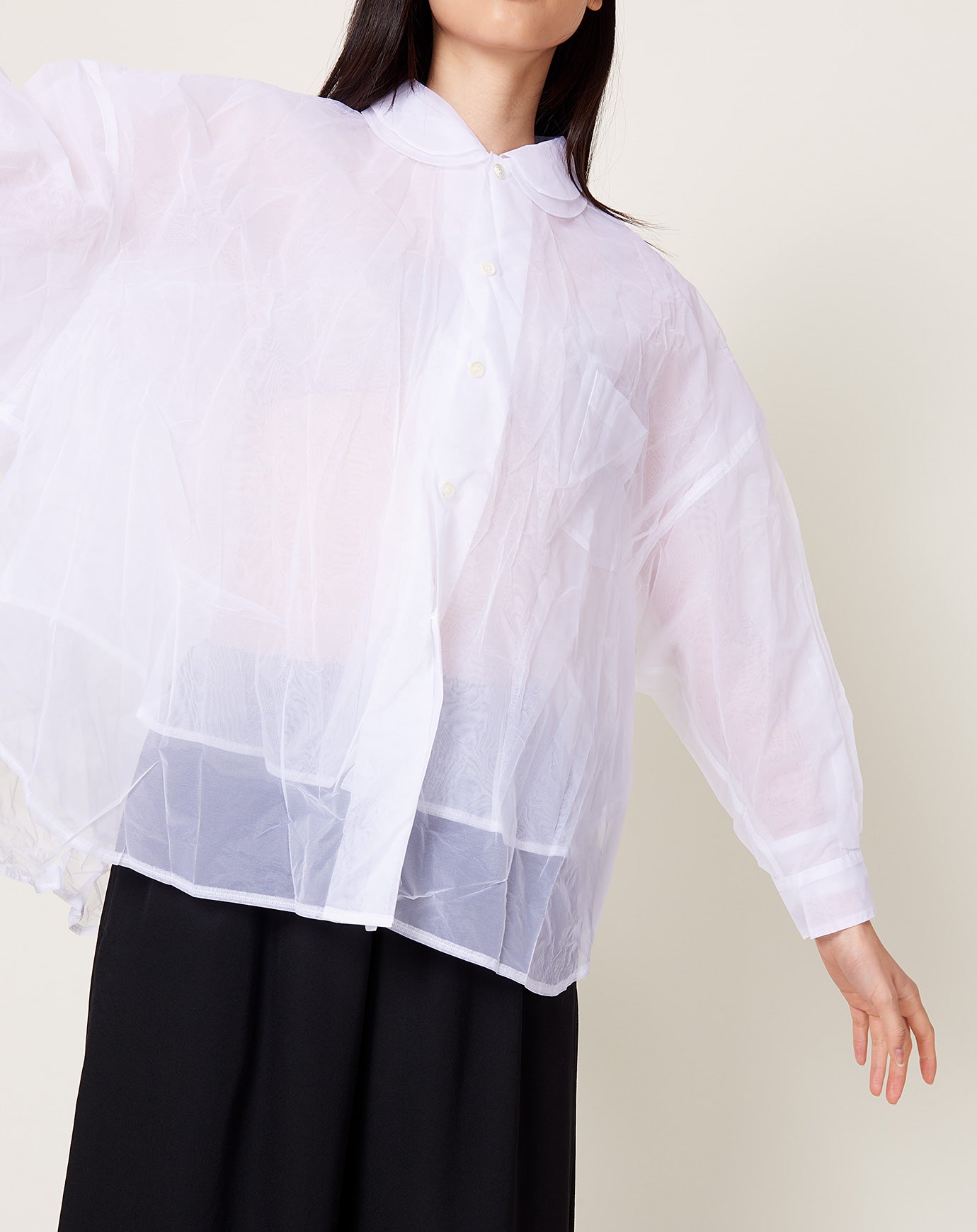 Comme des Garçons Comme des Garçons Double Layer Blouse in White