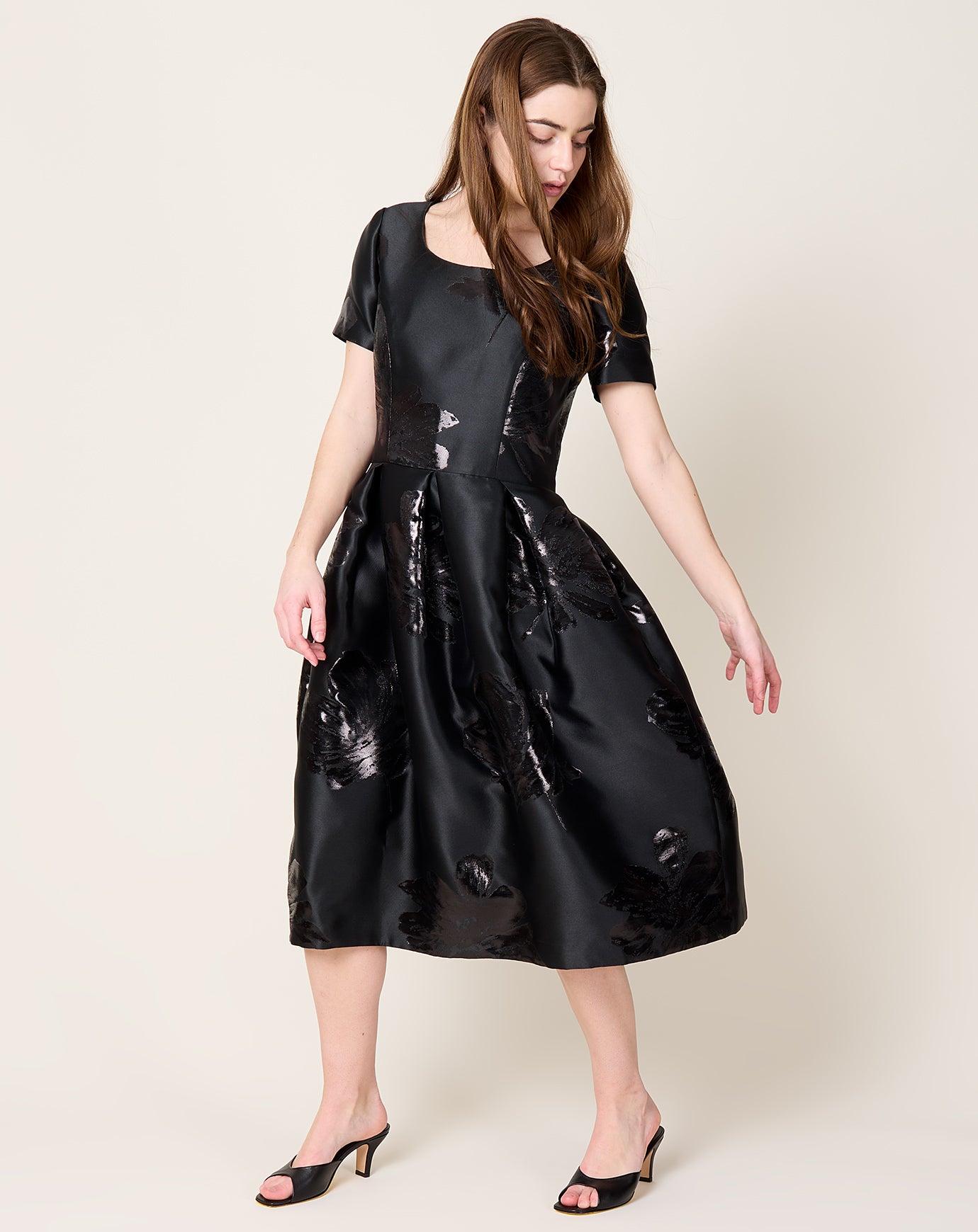 Comme des Garçons Comme des Garçons Floral Jacquard Dress in Black