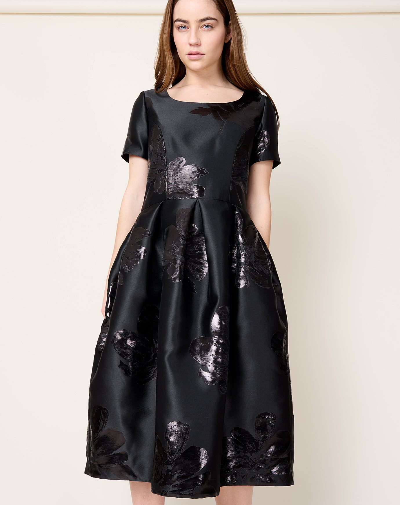 Comme des Garçons Comme des Garçons Floral Jacquard Dress in Black