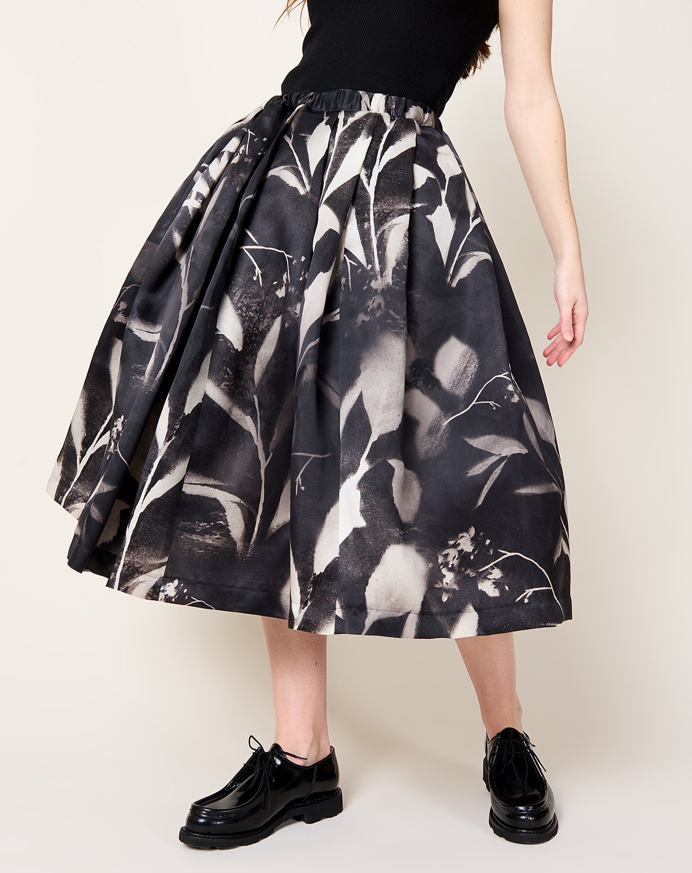 Comme des Garçons Comme des Garçons Full Skirt in Floral Silk Soie