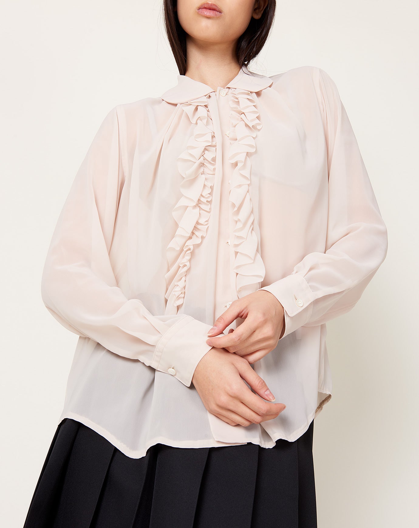 Comme des Garçons Comme des Garçons Ruffle Blouse in Ecru