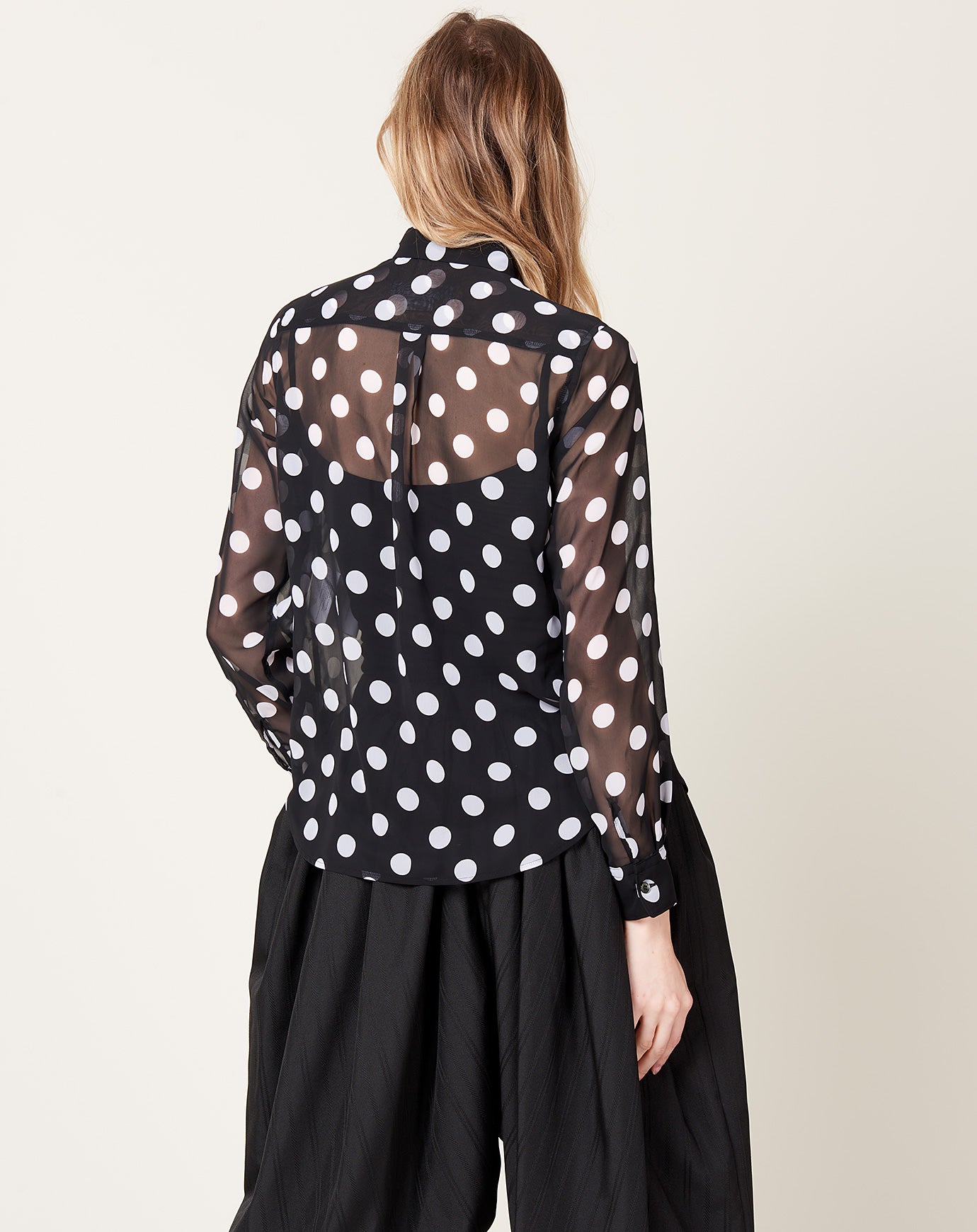 Comme des Garçons Comme des Garçons Sheer Polka Dot Shirt in Black