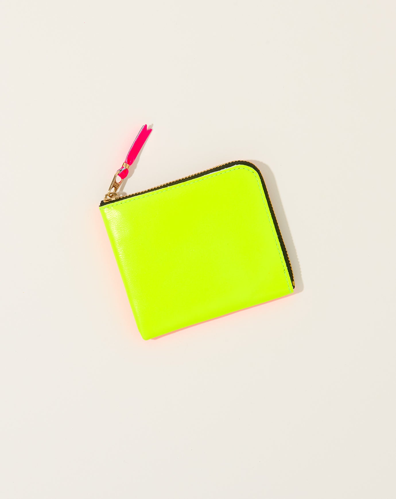 Comme des Garçons  Super Fluo Zip Around Wallet in Orange and Yellow