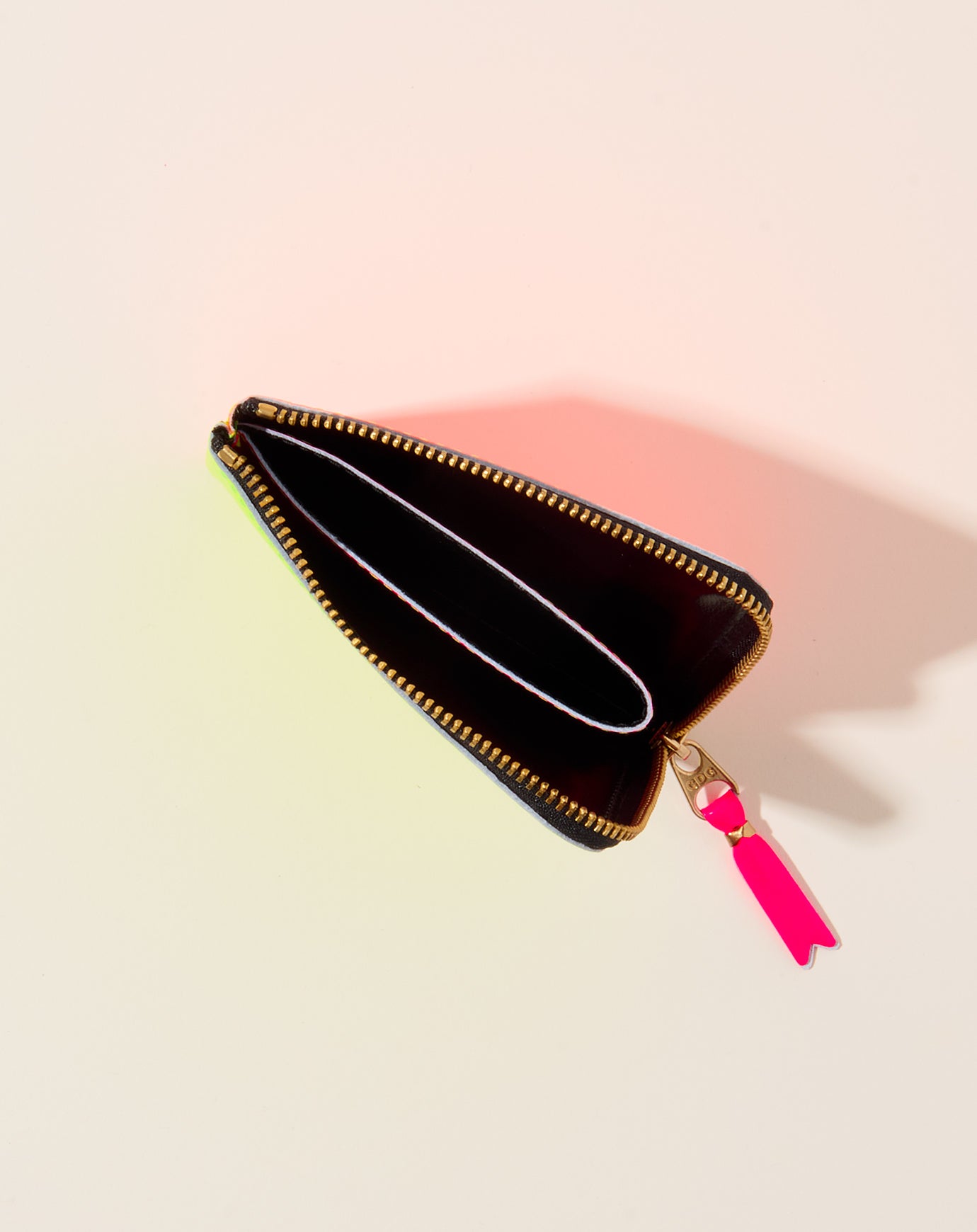 Comme des Garçons  Super Fluo Zip Around Wallet in Orange and Yellow