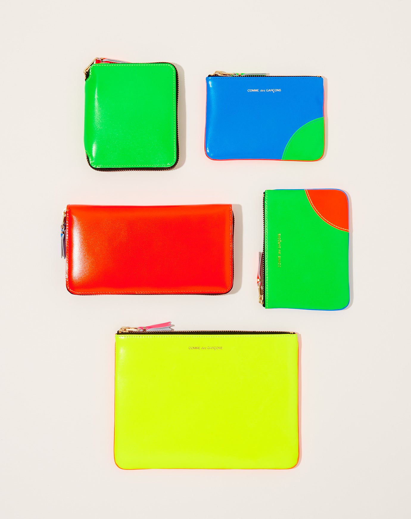 Comme des Garçons  Super Fluo Pouch in Green and Blue