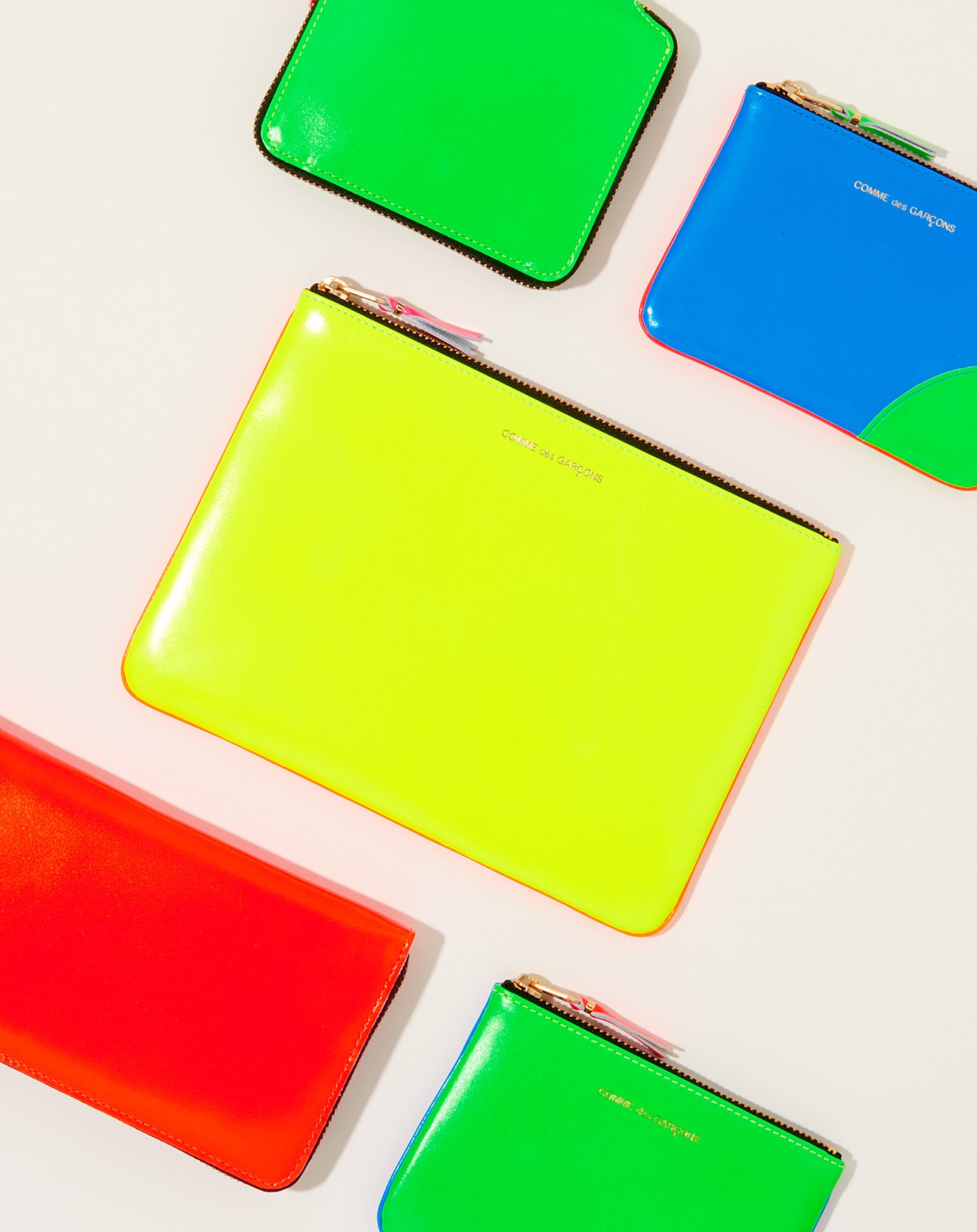 Comme des Garçons  Super Fluo Pouch in Green and Blue