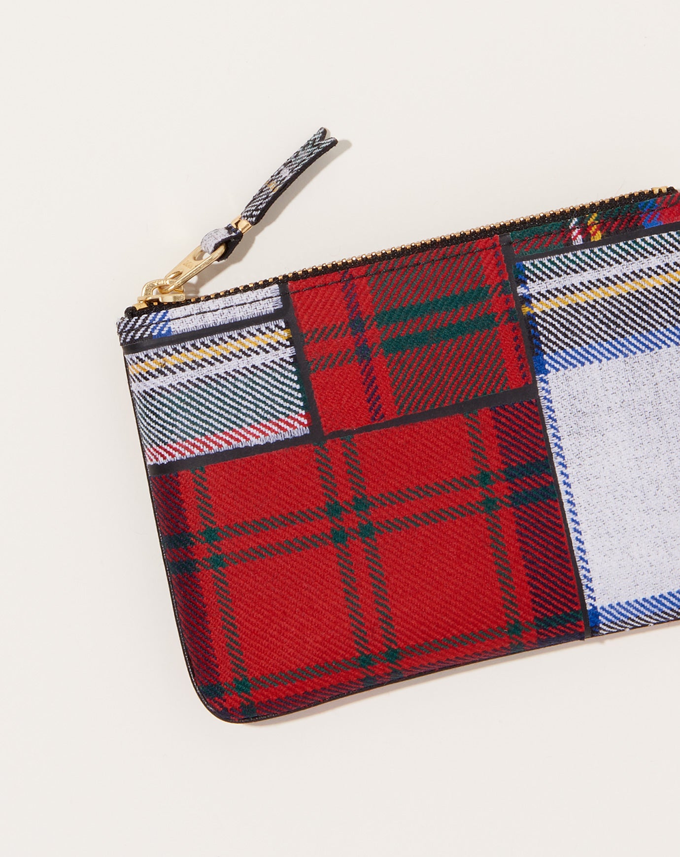 Comme des Garçons  Tartan Patchwork Pouch in Red