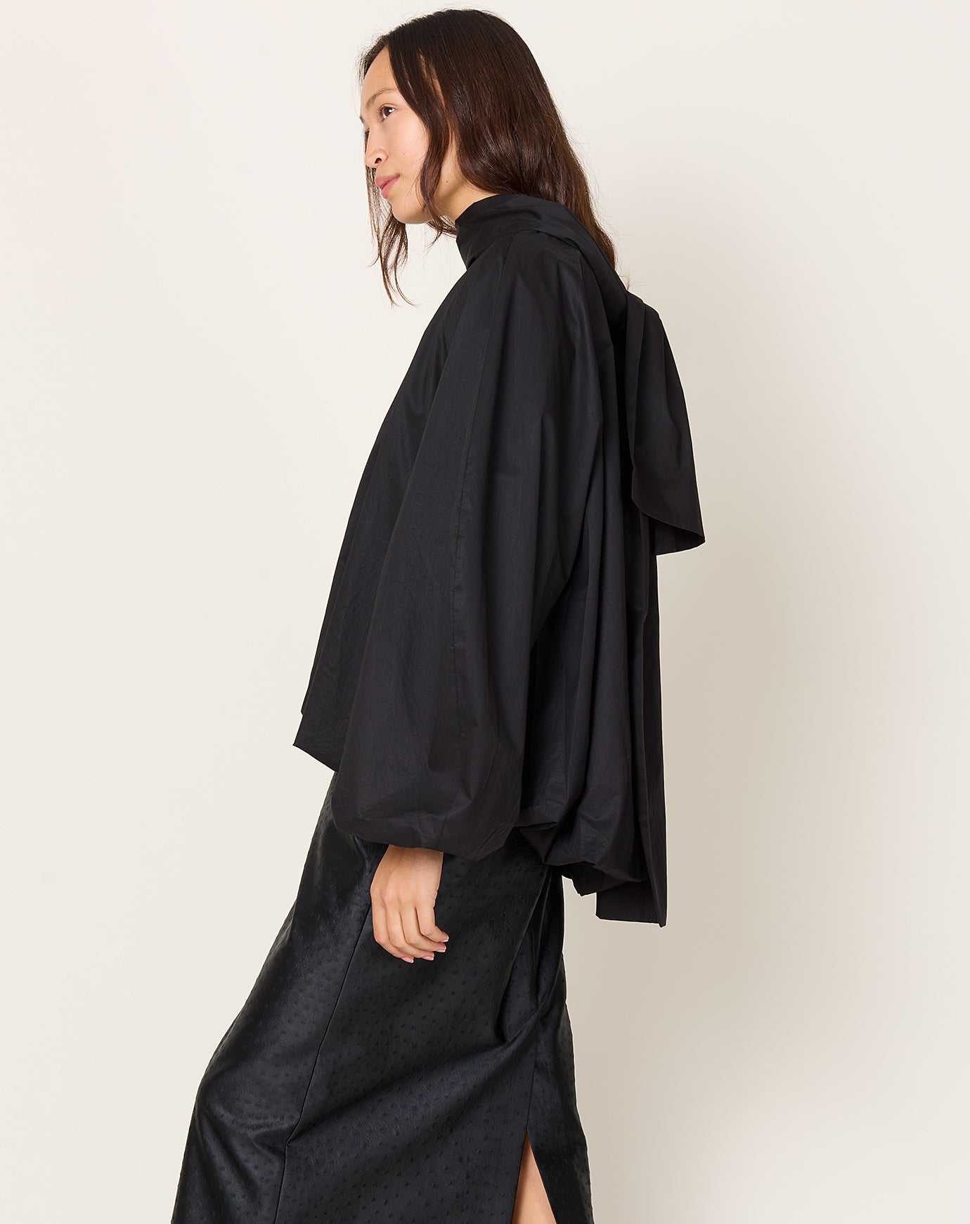 Cordera Bow Shirt in Black