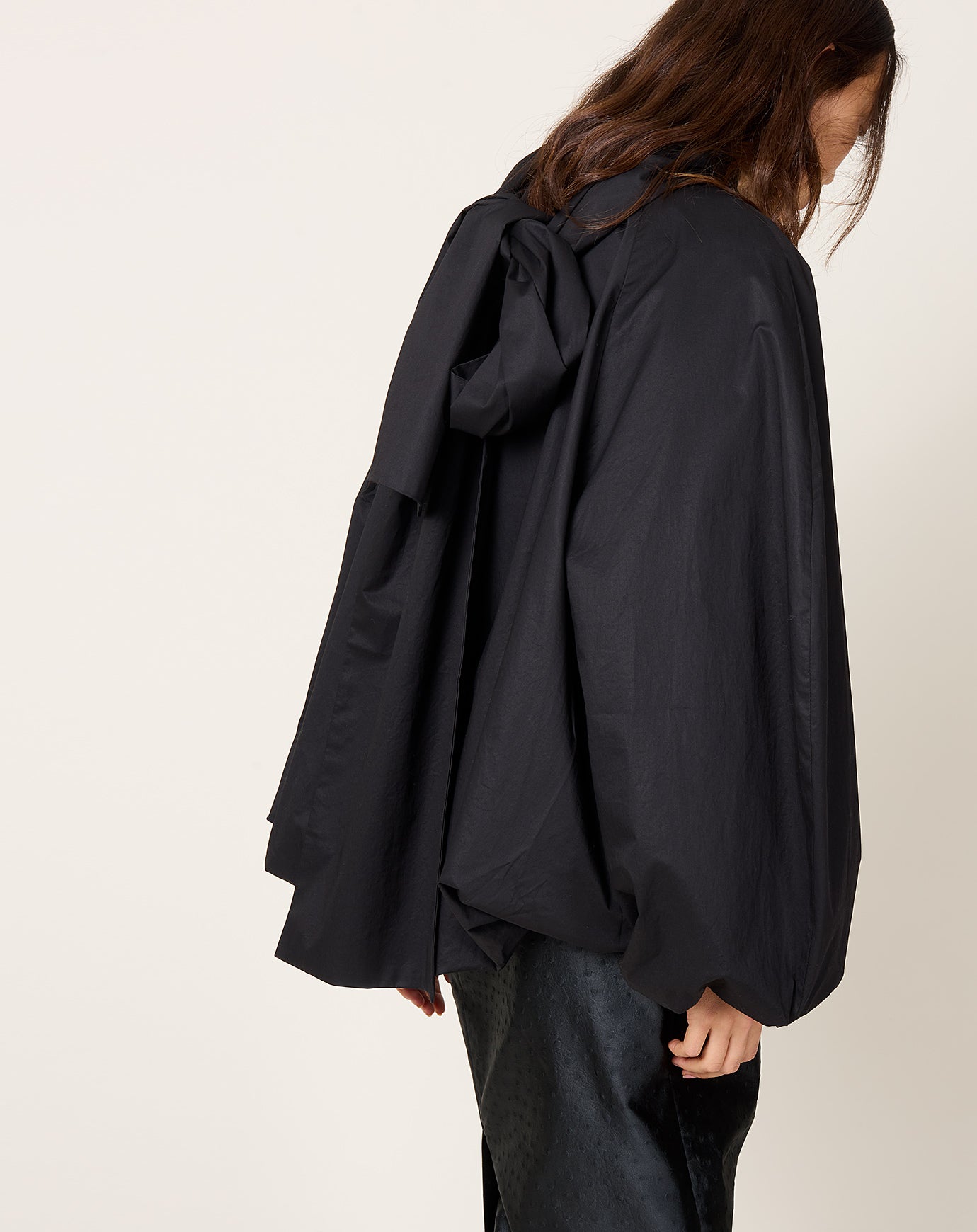 Cordera Bow Shirt in Black