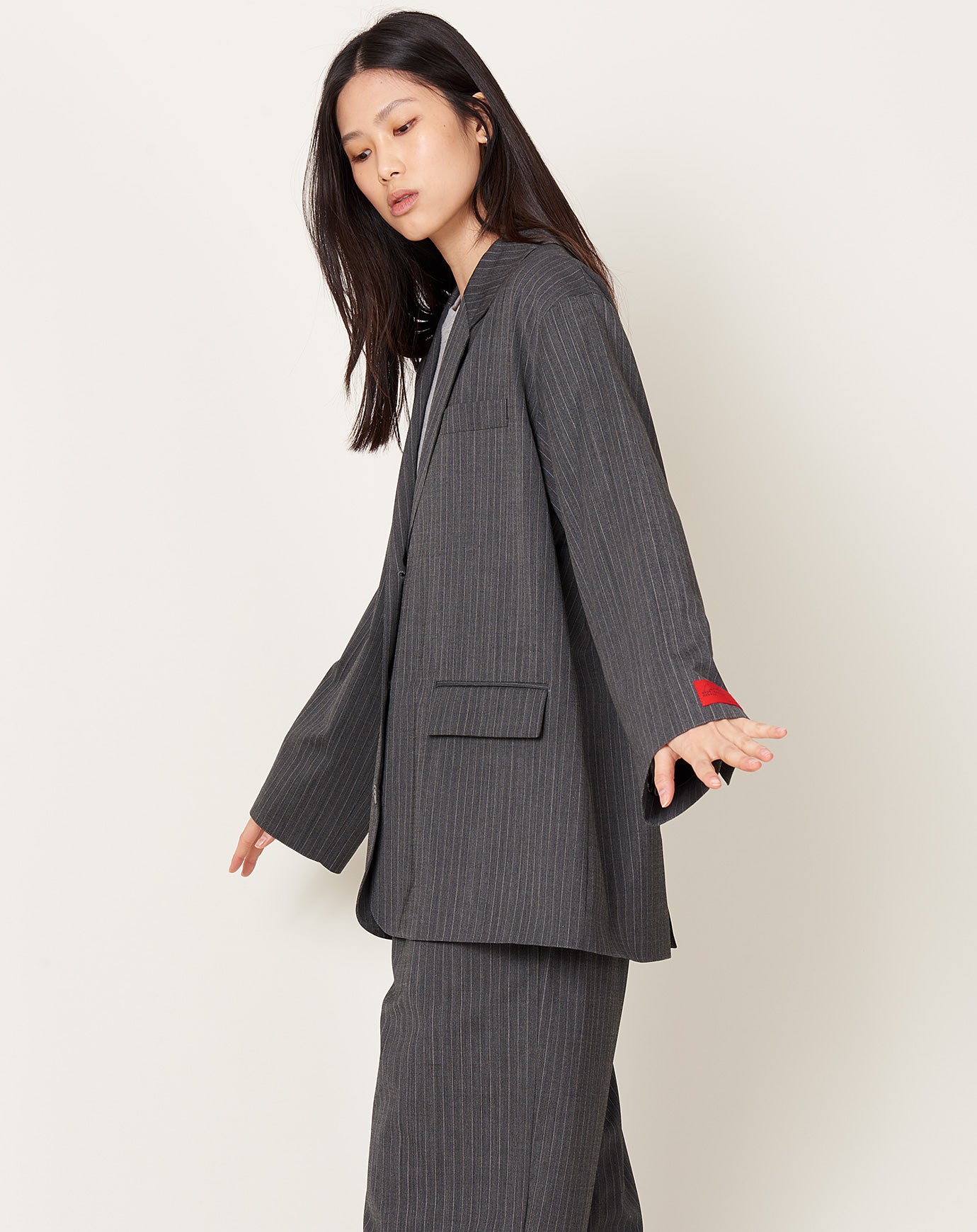 Cordera Classic Striped Blazer in Grey