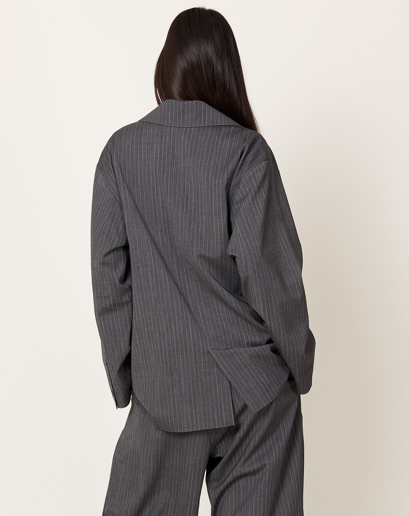 Cordera Classic Striped Blazer in Grey