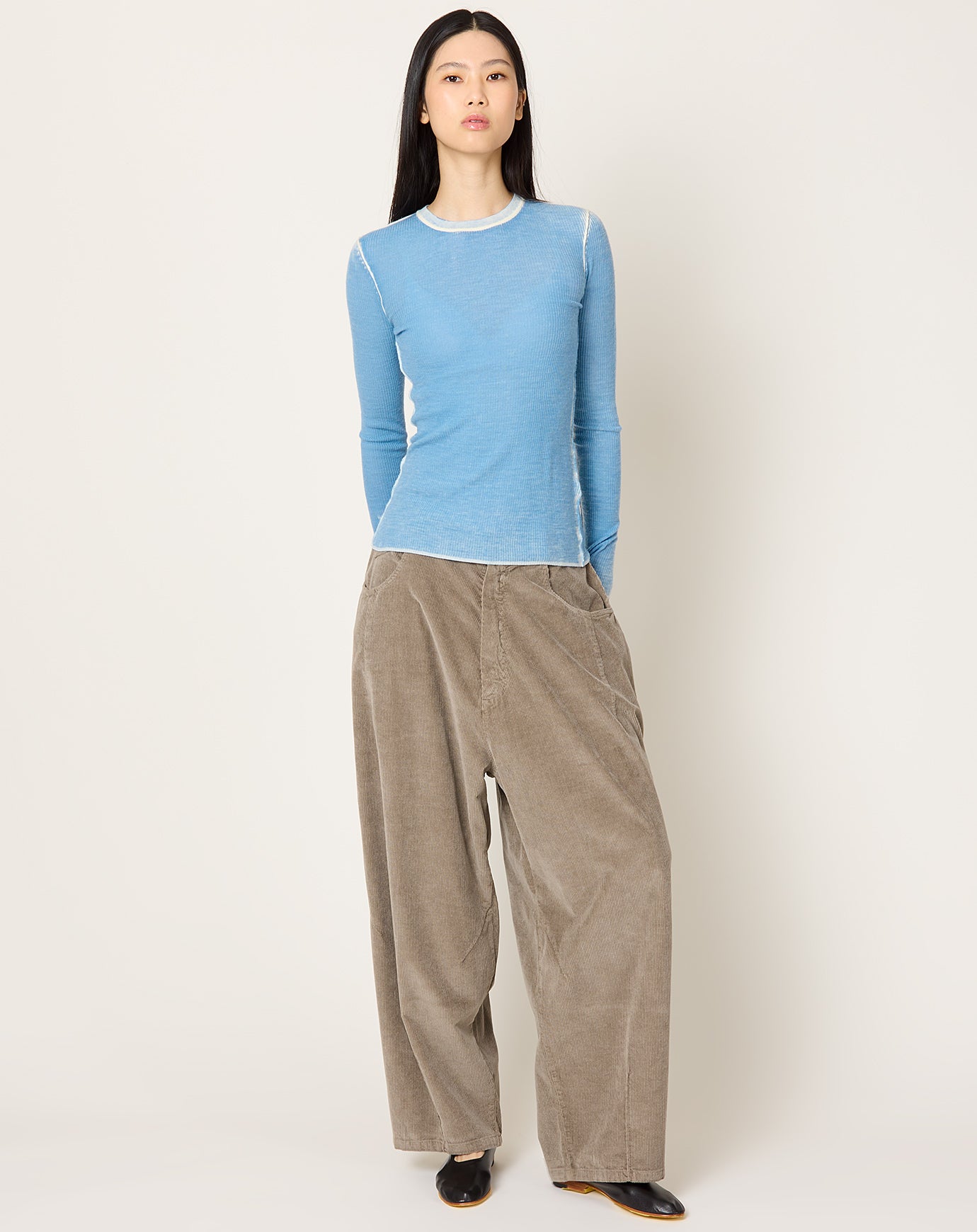 Cordera Corduroy Baggy Pants in Cobblestone