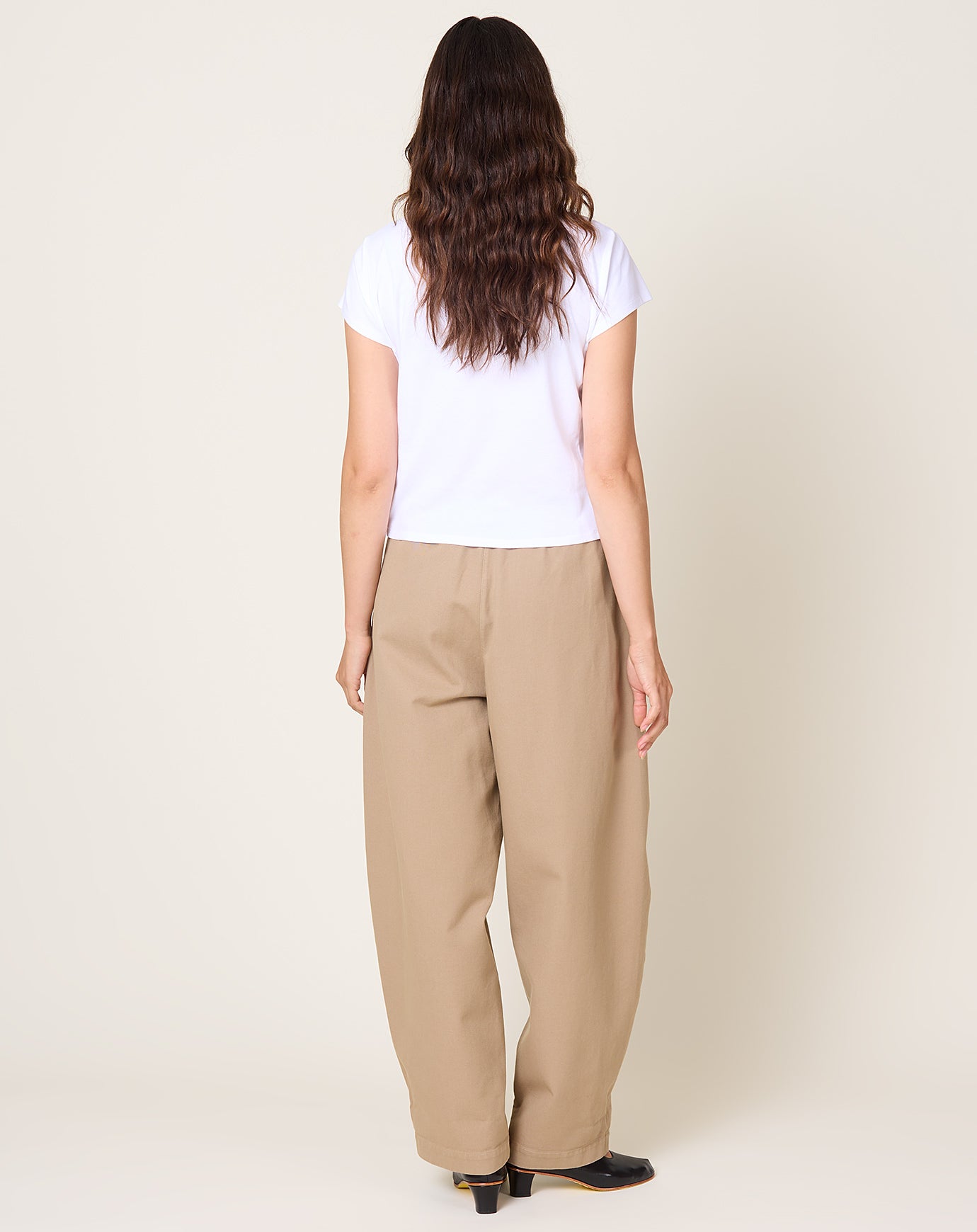 Cordera Cotton Curved Pants in Camel