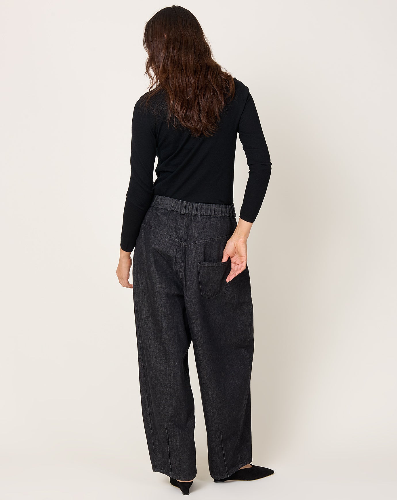 Cordera Denim Baggy Pants in Black