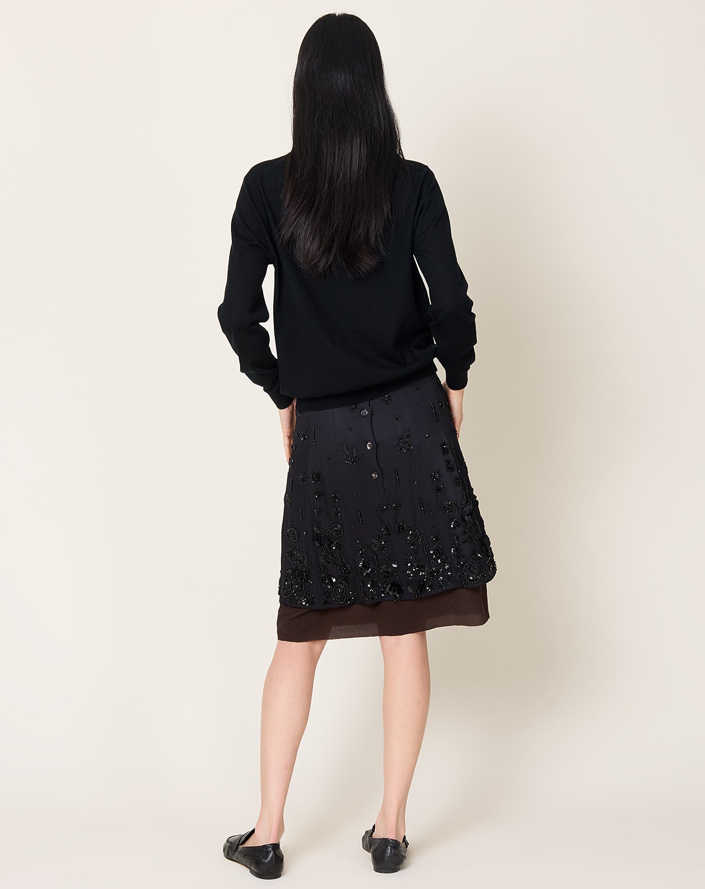 Cordera Embellished Skirt in Black