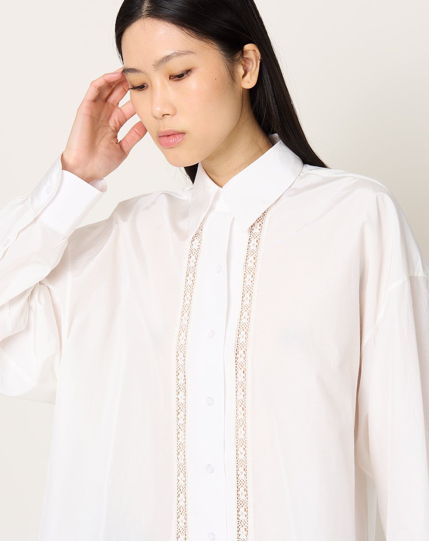Cordera Lace Shirt in White