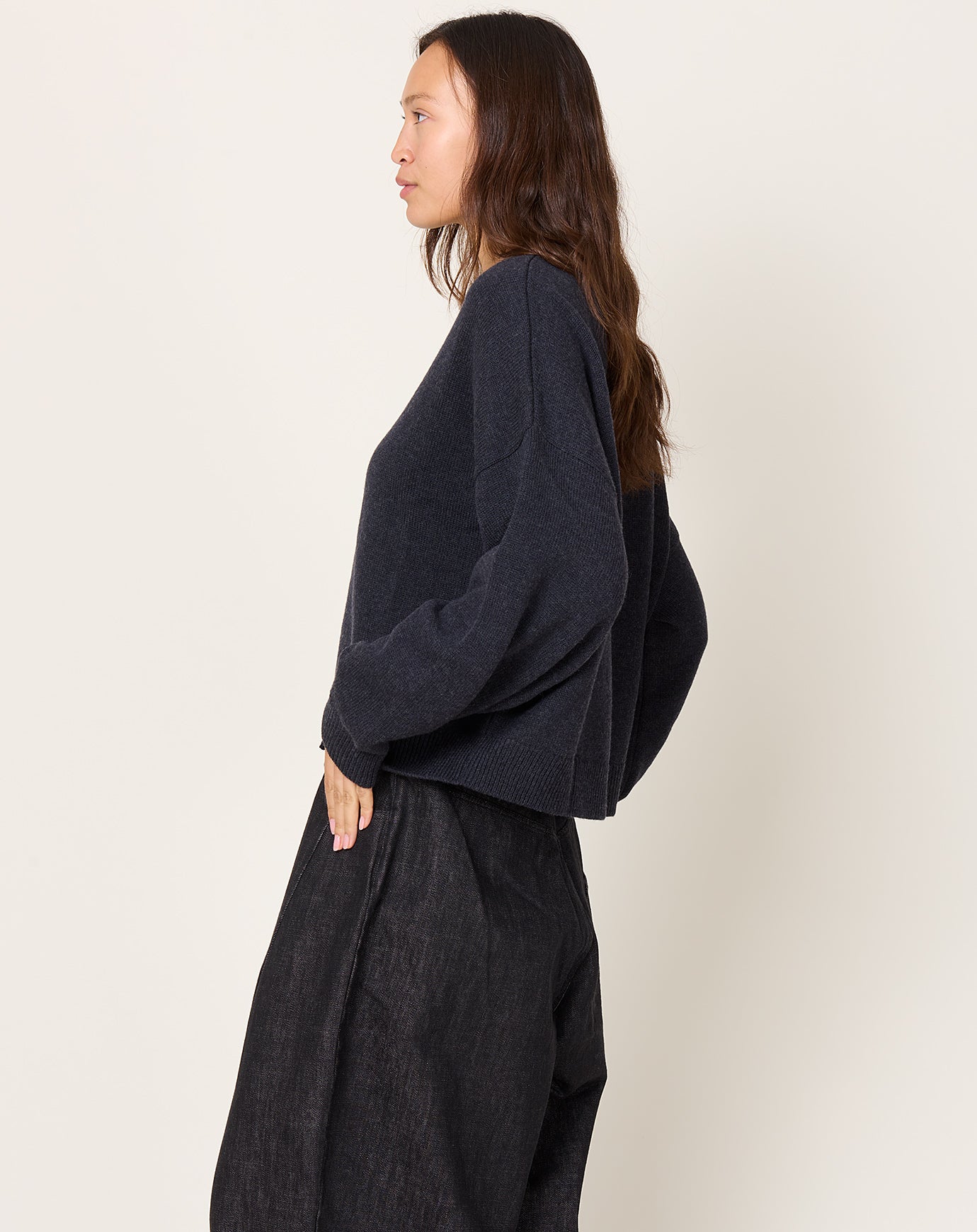 Cordera Merino Wool Cardigan in Anthracite