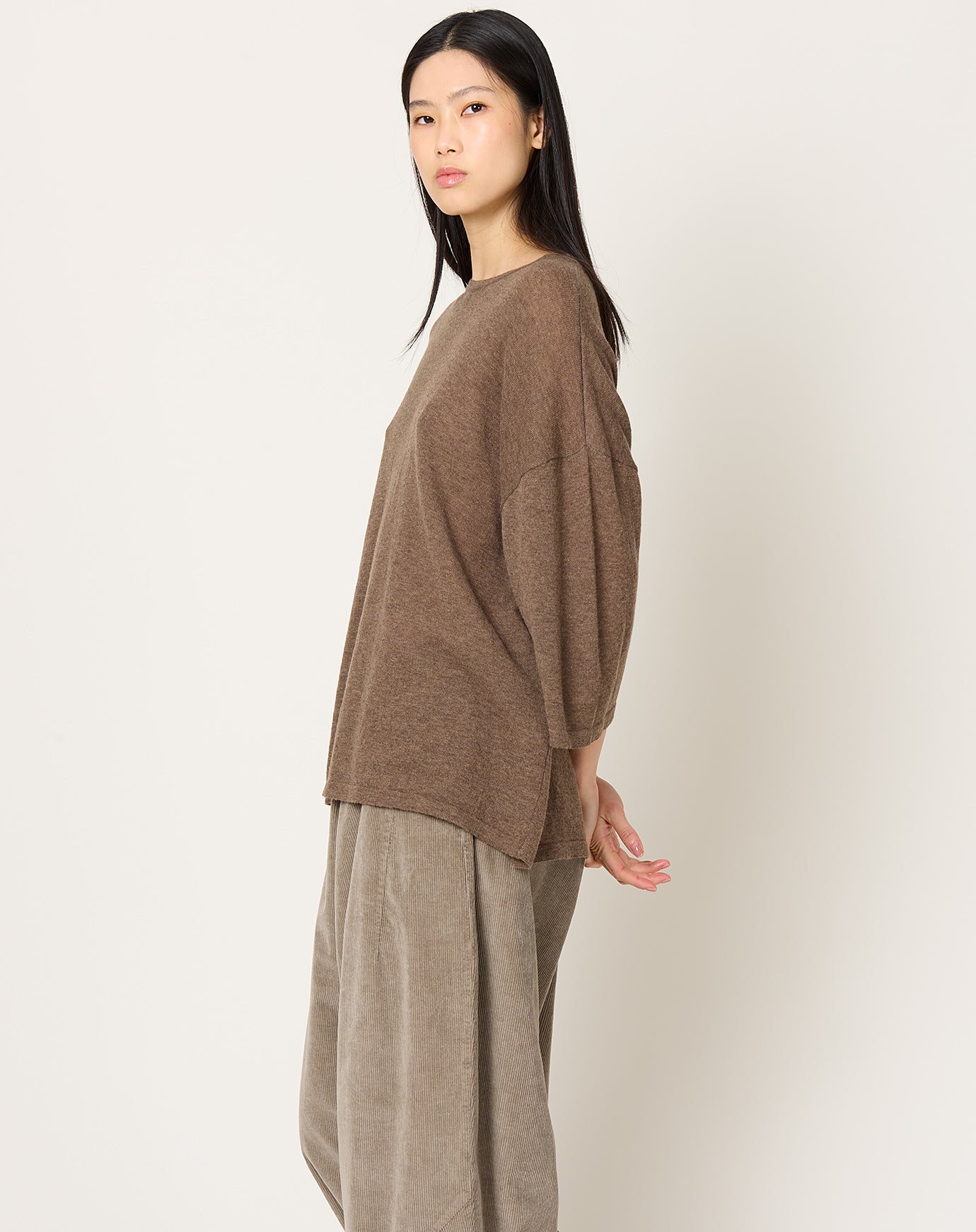 Cordera Merino Wool Oversized T-Shirt in Deep Taupe