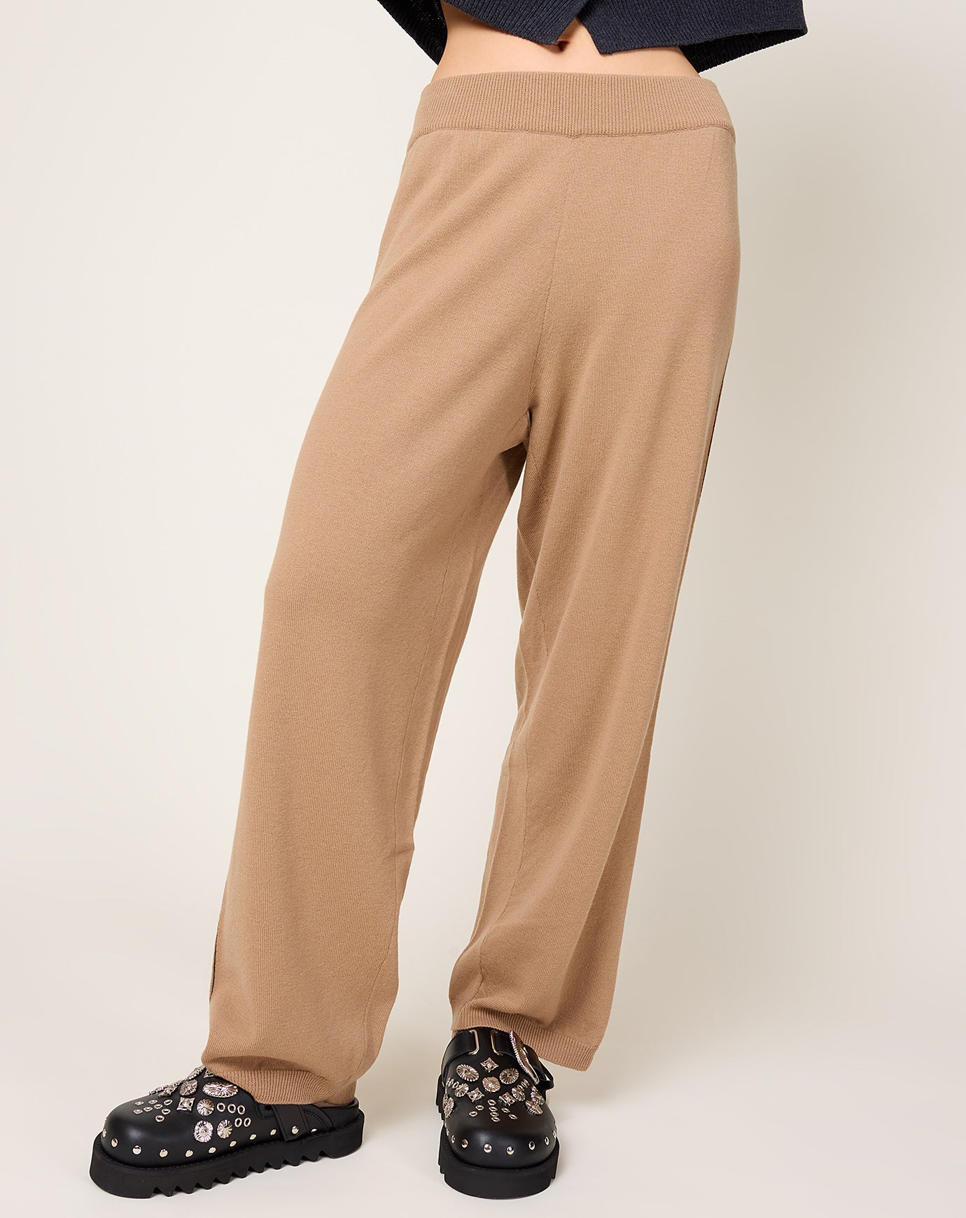 Cordera Merino Wool Straight Pants in Camel