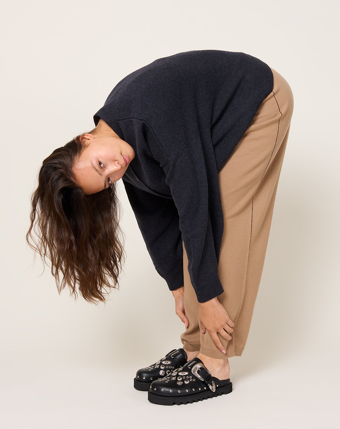 Cordera Merino Wool Straight Pants in Camel