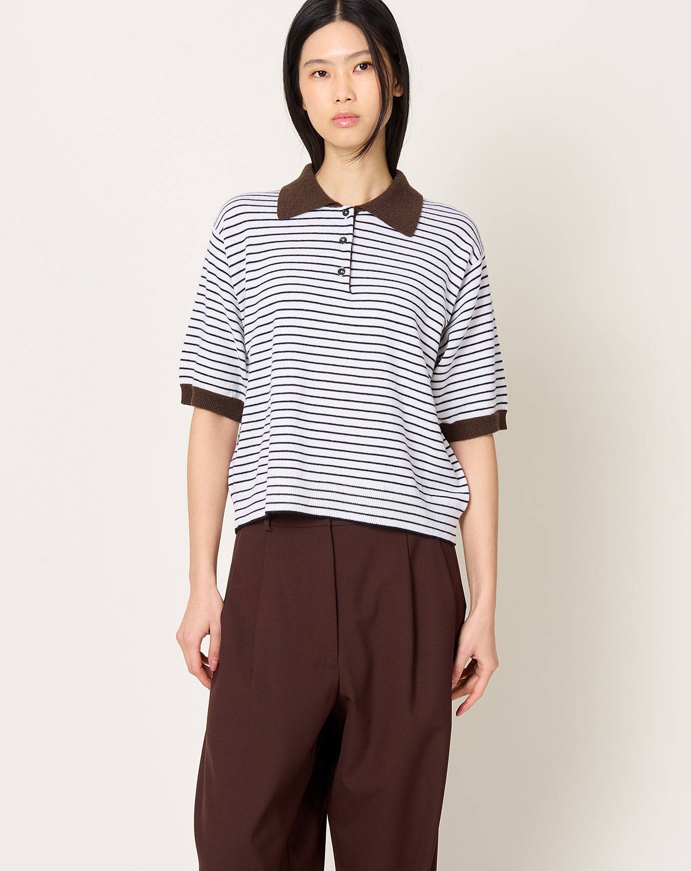 Cordera Merino Wool Striped Polo