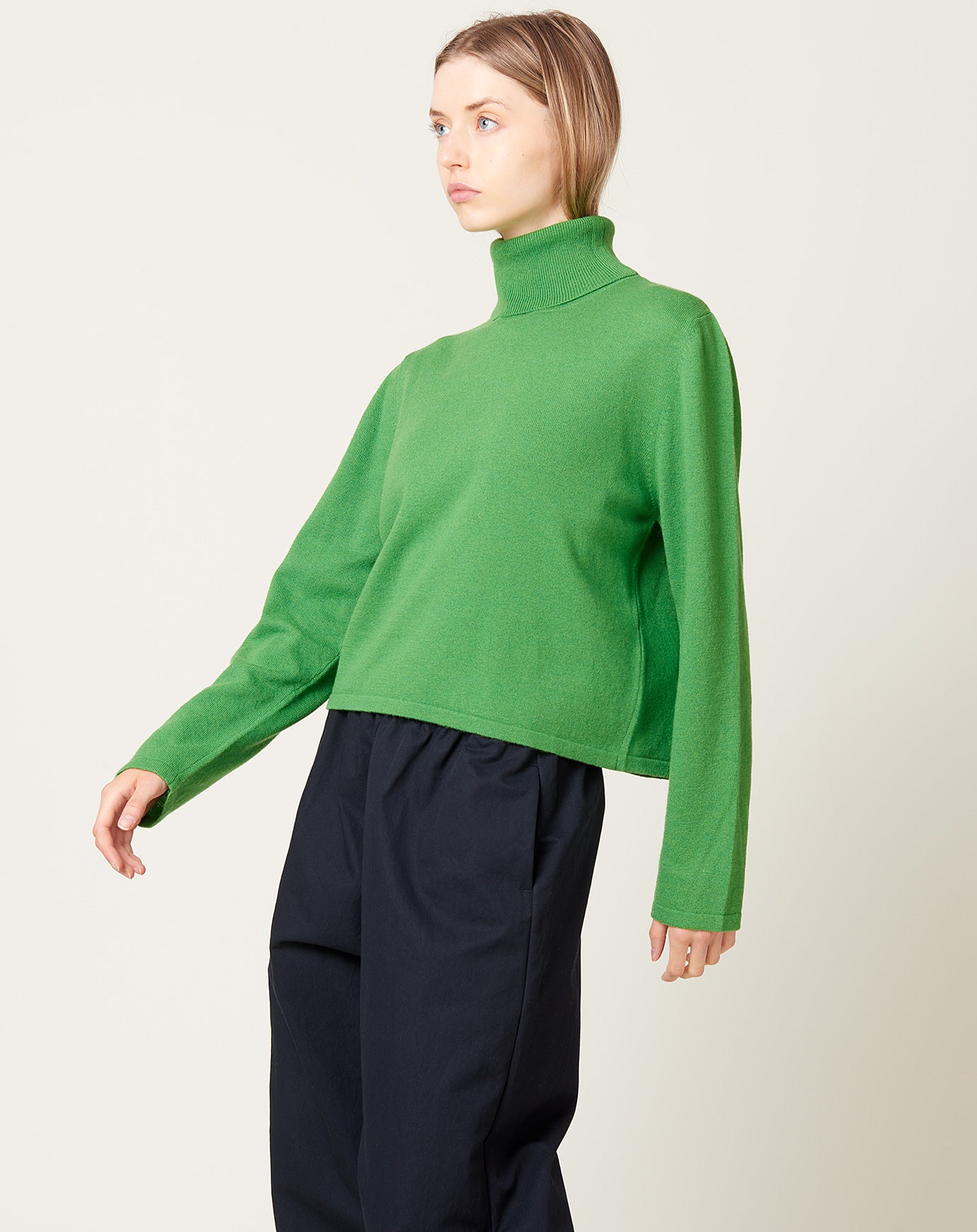 Cordera Merino Wool Turtleneck Sweater in Herba