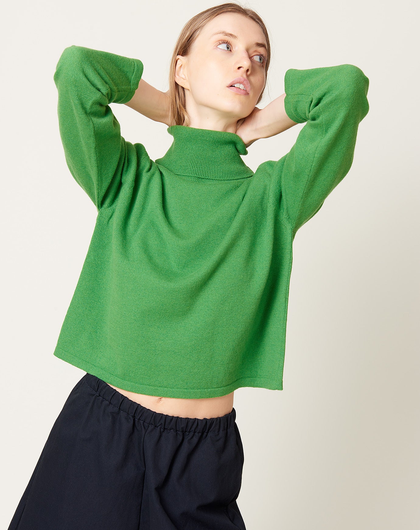 Cordera Merino Wool Turtleneck Sweater in Herba