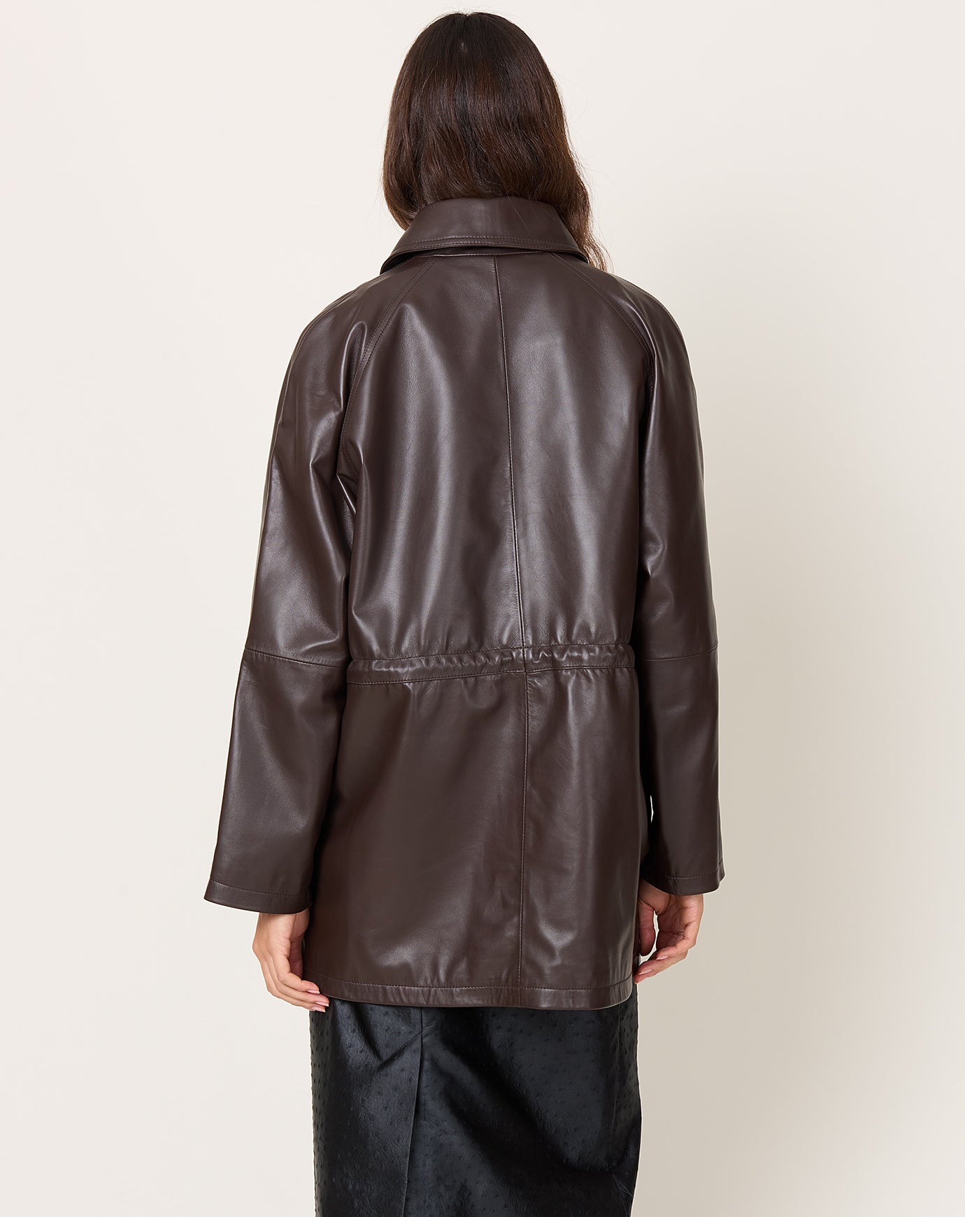 Cordera Nappa Trench Jacket in Brown