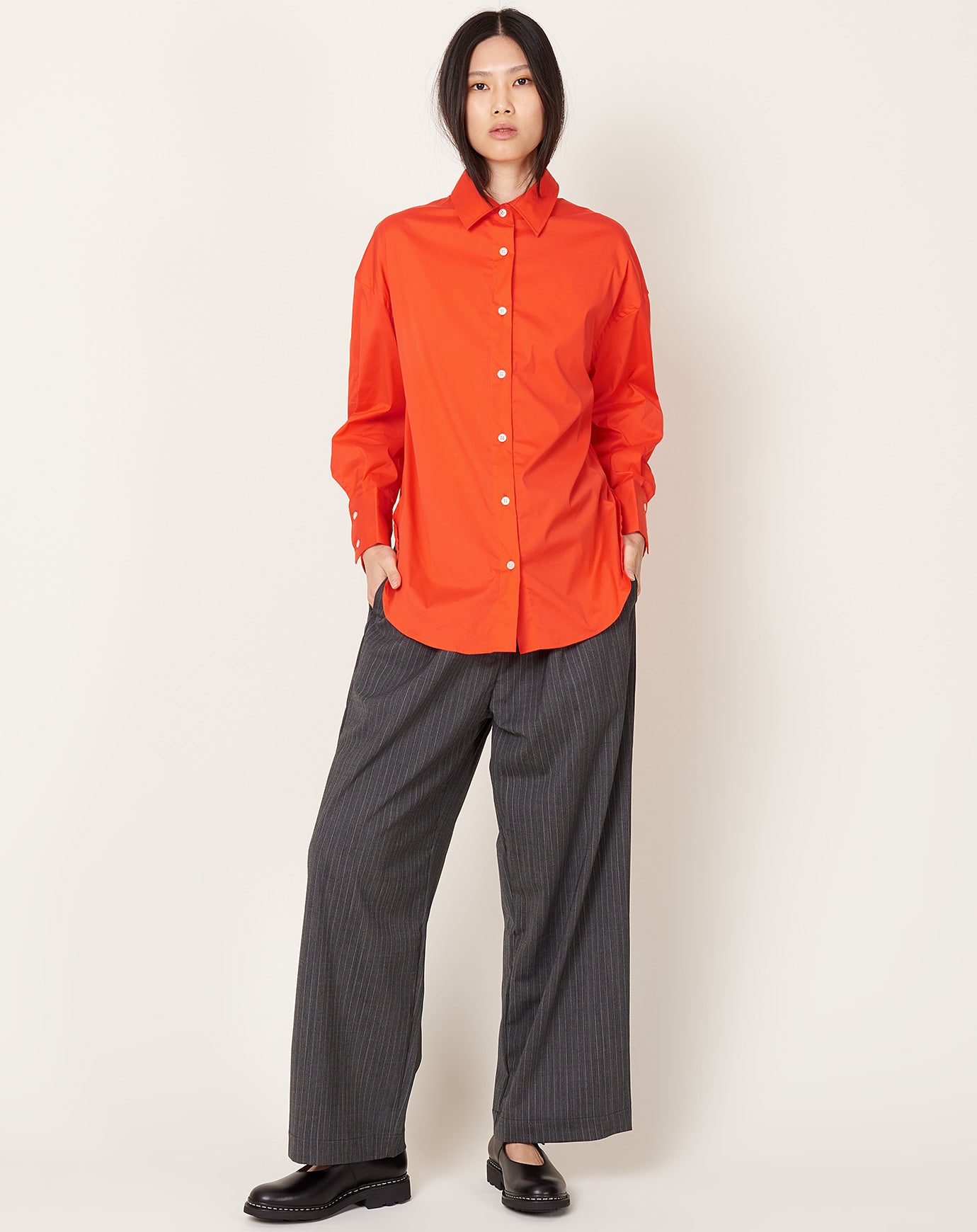 Cordera Oversize Cotton Shirt in Coral