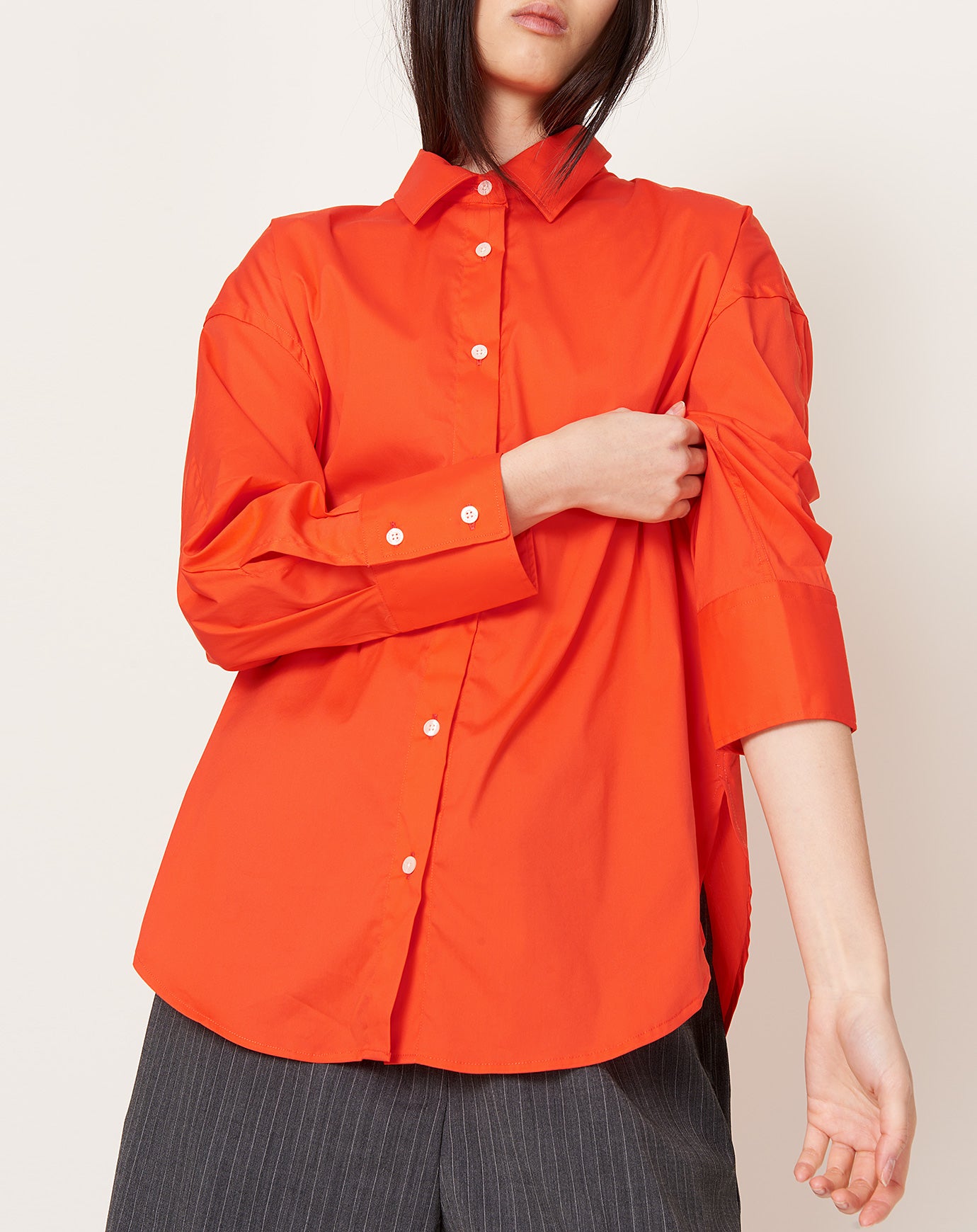 Cordera Oversize Cotton Shirt in Coral