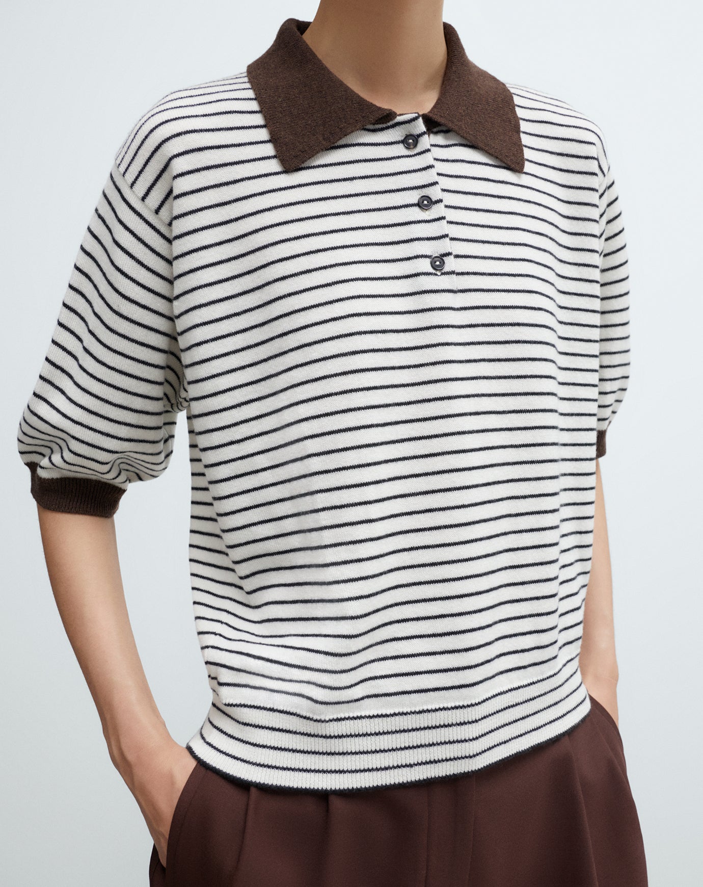 Cordera Merino Wool Striped Polo