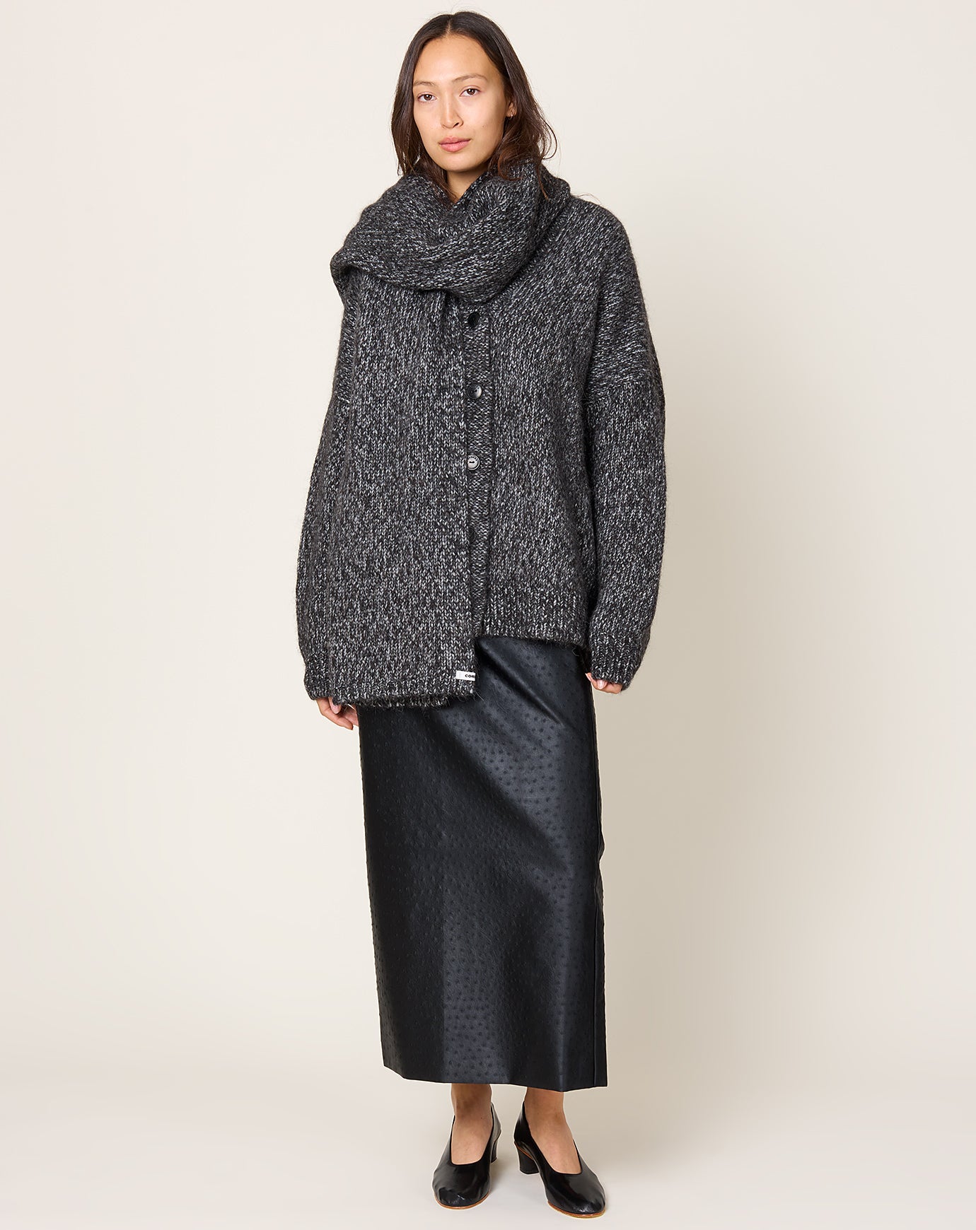 Cordera Scarf in Black Melange