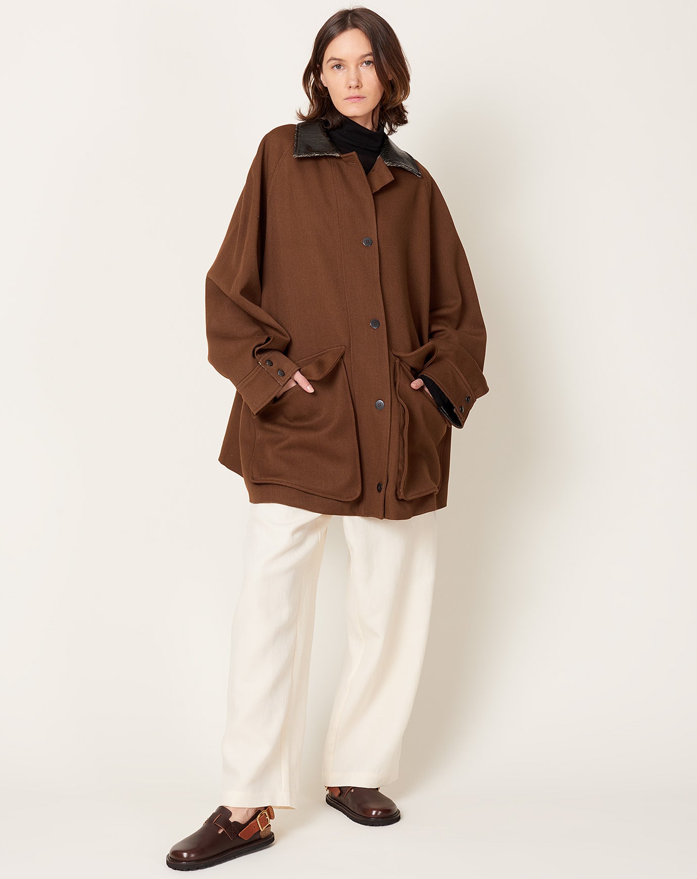 Cordera Short Trench Coat in Root