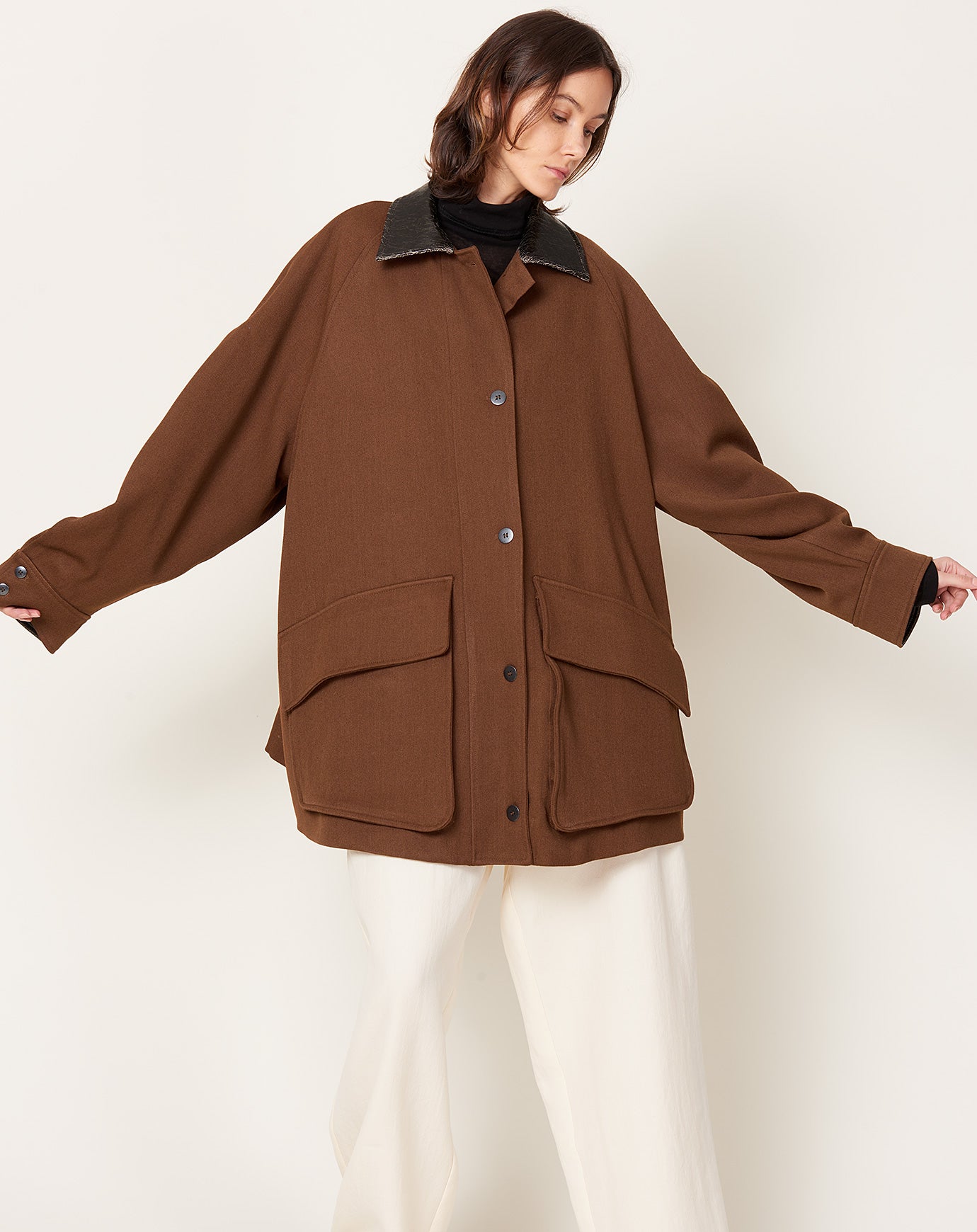 Cordera Short Trench Coat in Root