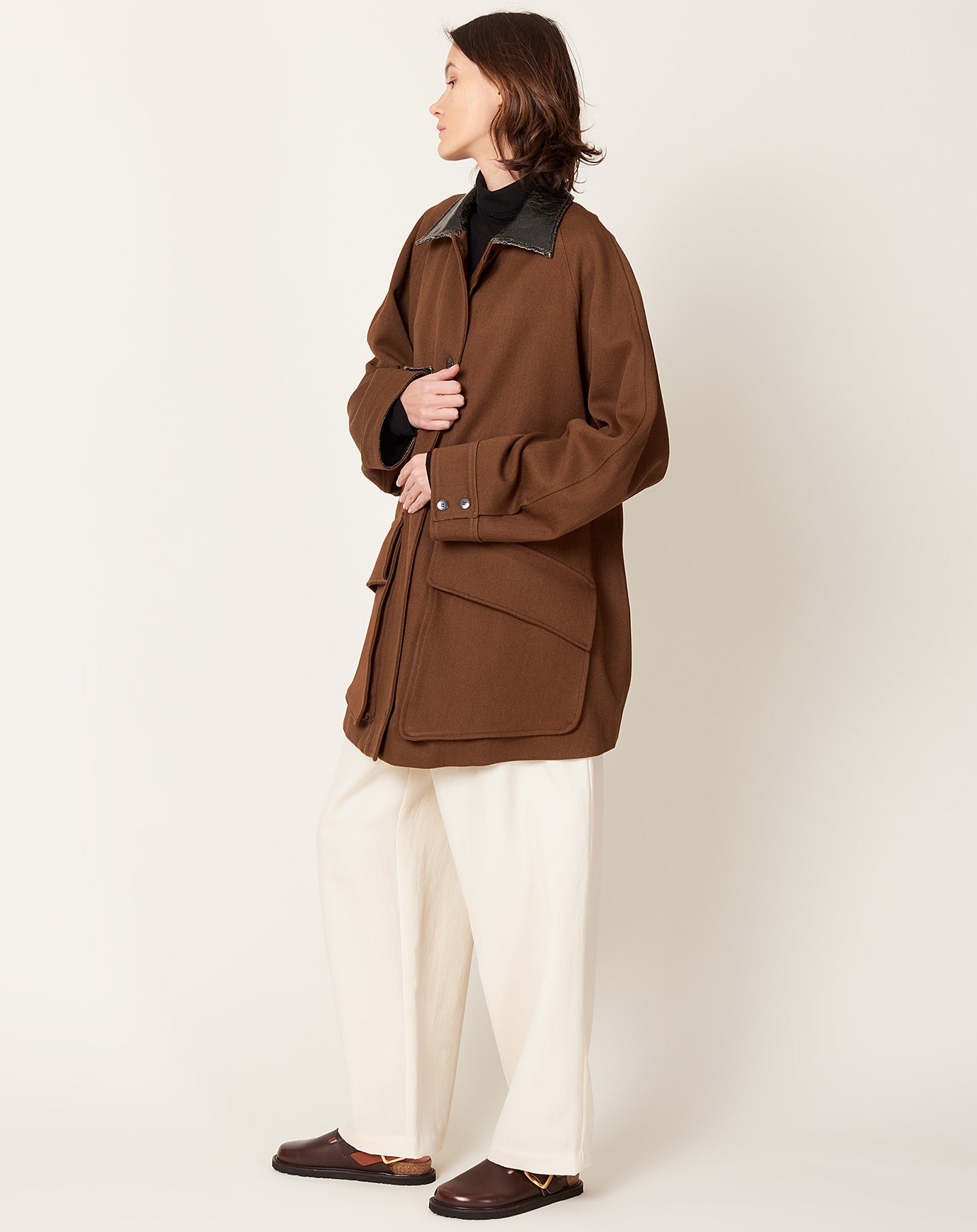 Cordera Short Trench Coat in Root