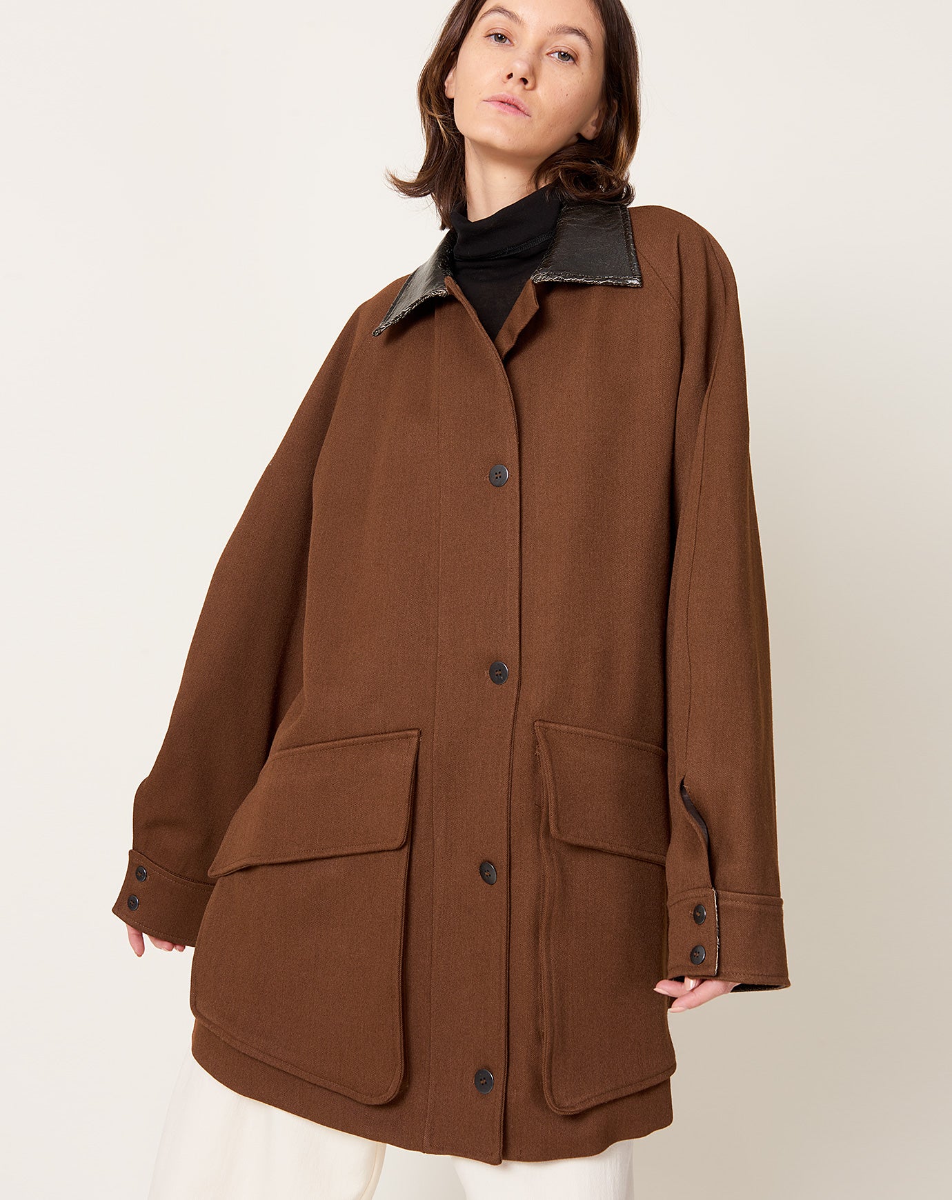 Cordera Short Trench Coat in Root