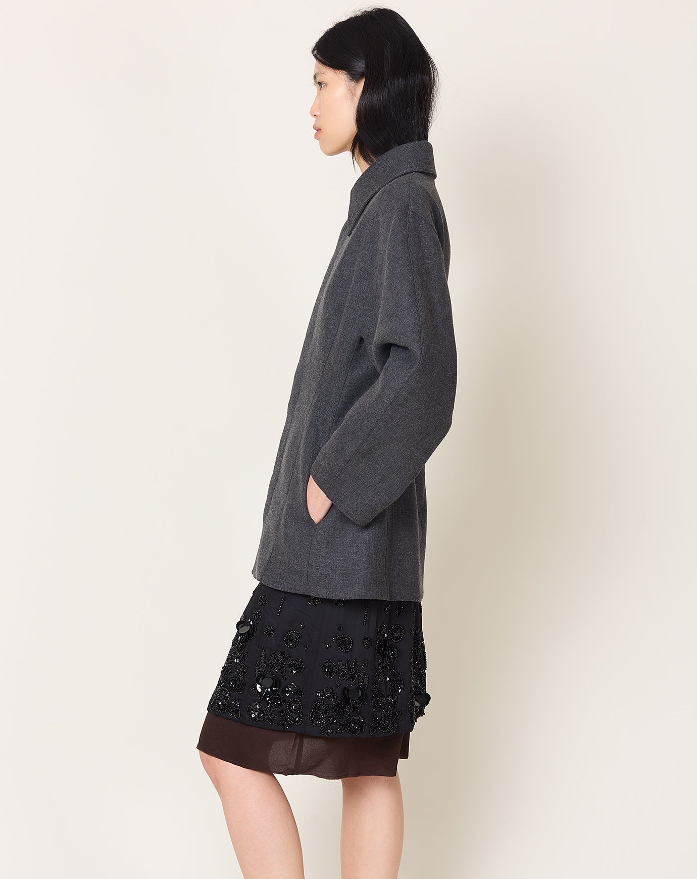 Cordera Wool Overshirt in Anthracite