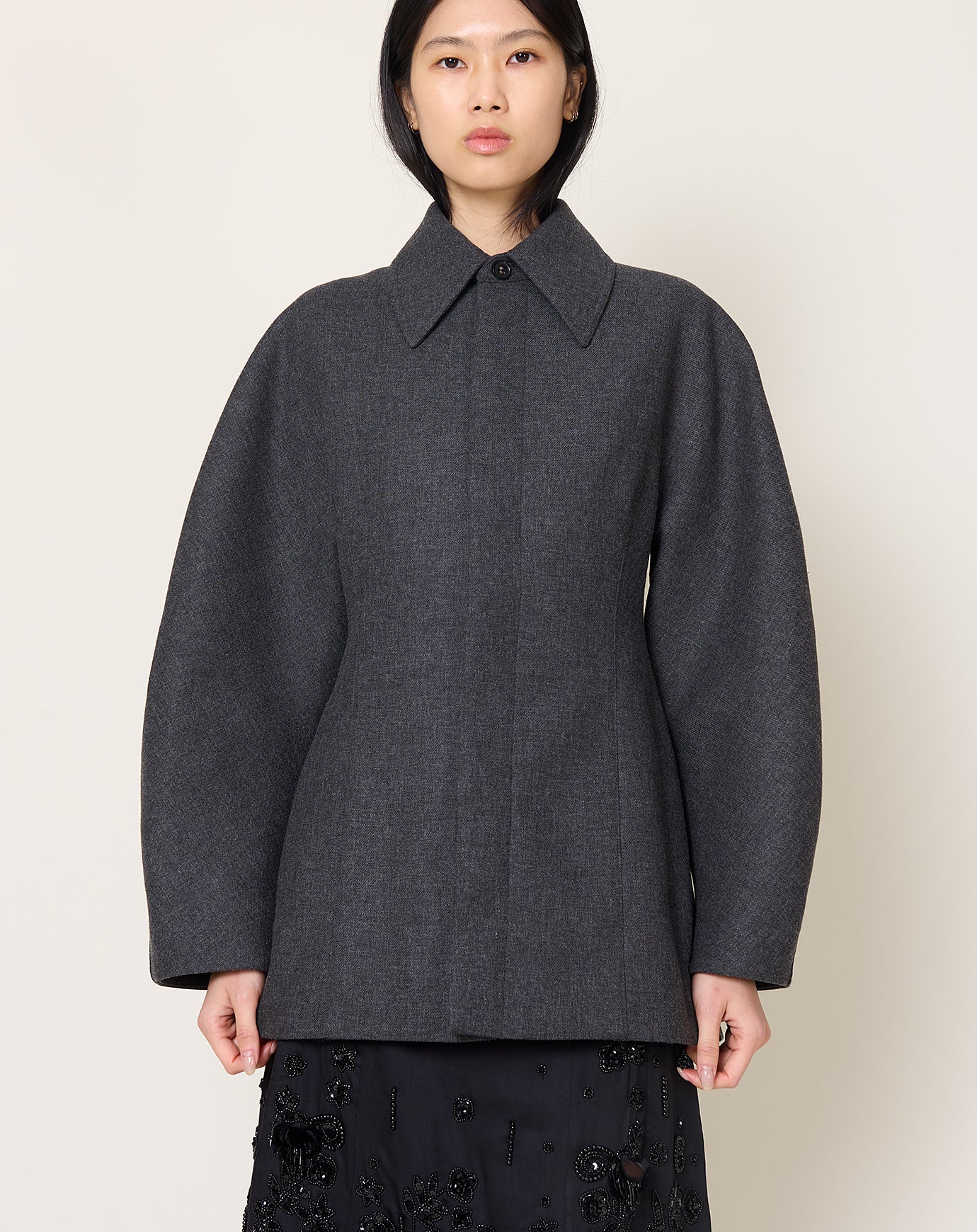 Cordera Wool Overshirt in Anthracite