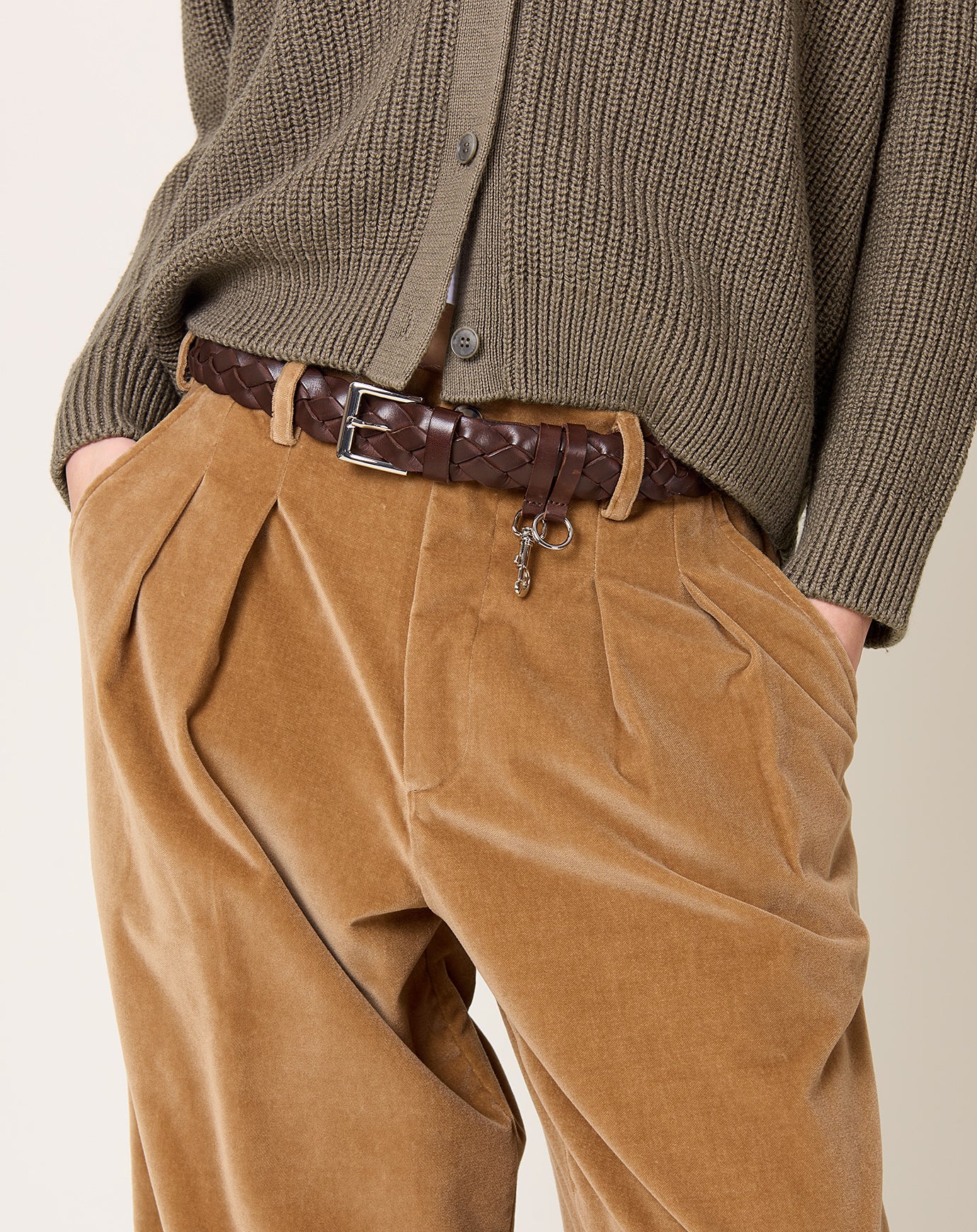 Cordera Woven Belt in Brown