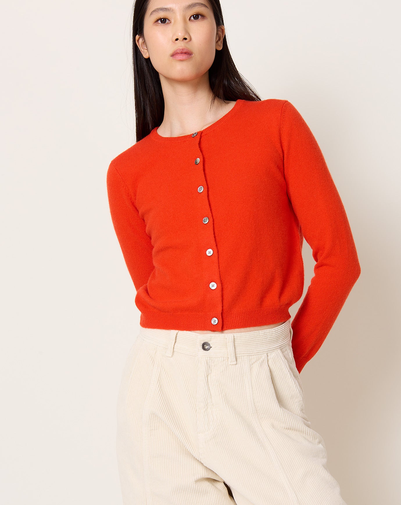 Demylee Ava Cardigan in Red Orange