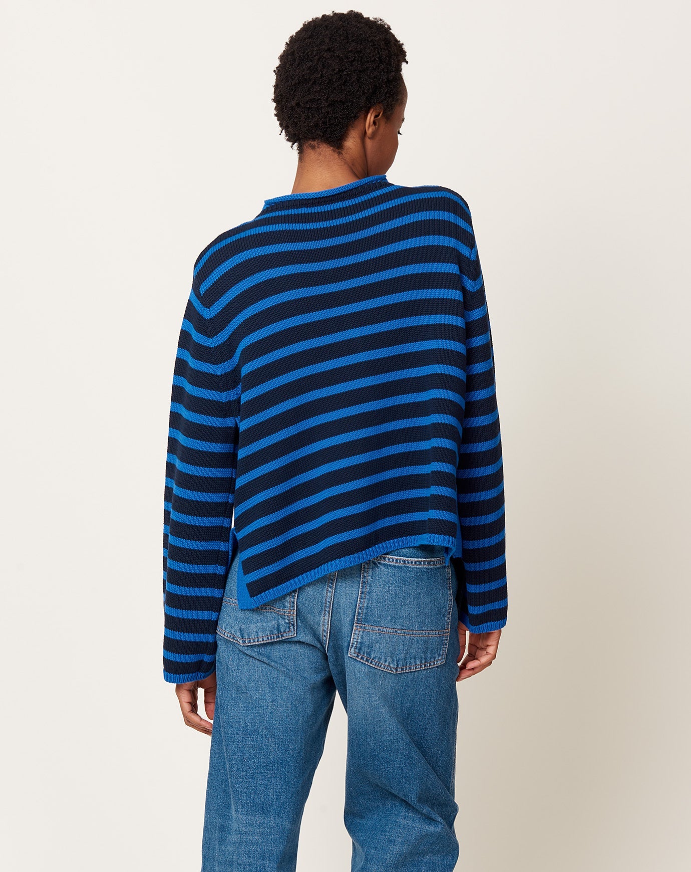 Demylee Dylan Stripe Sweater in Navy & Blue