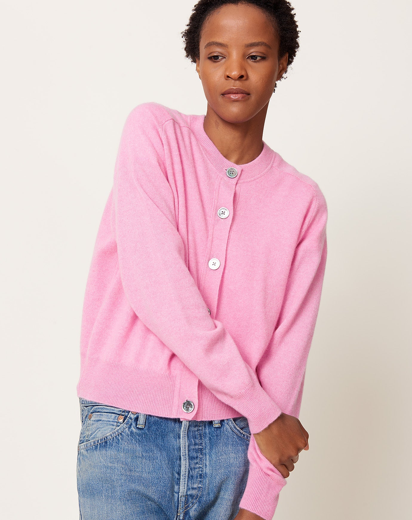 Demylee Gwen Cardigan in Bright Pink