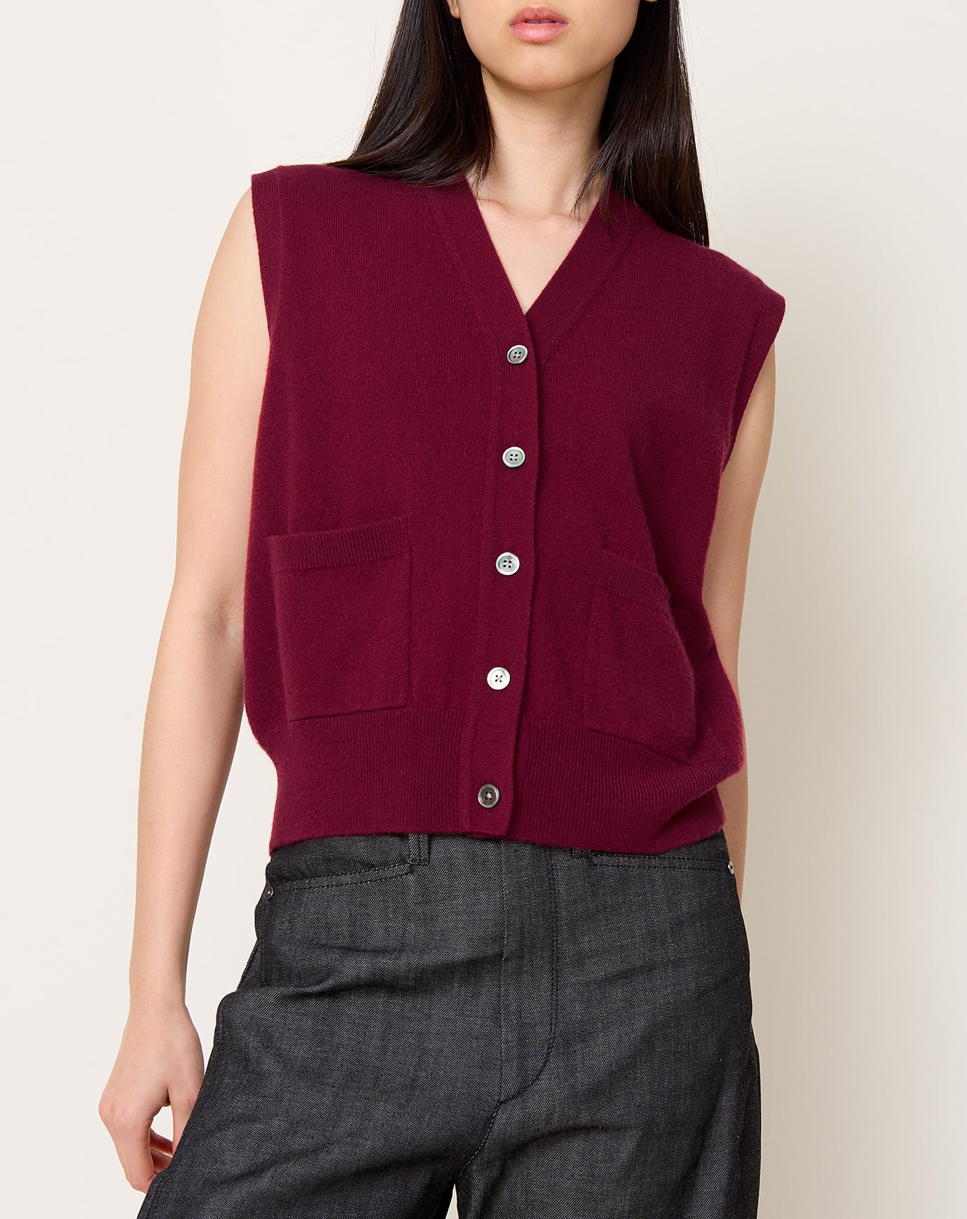 Demylee Juni Vest in Burgundy