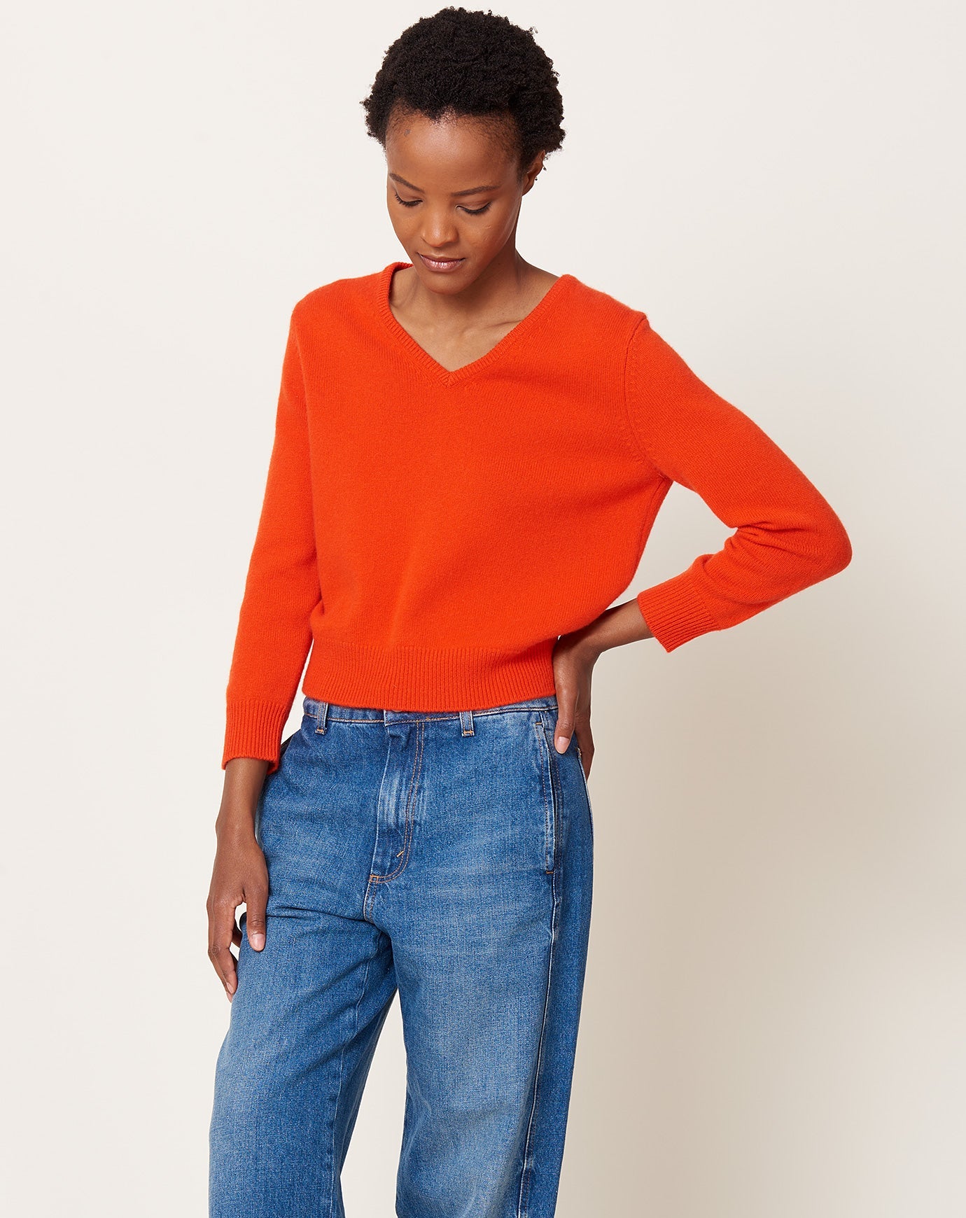 Demylee Lia Sweater in Red Orange