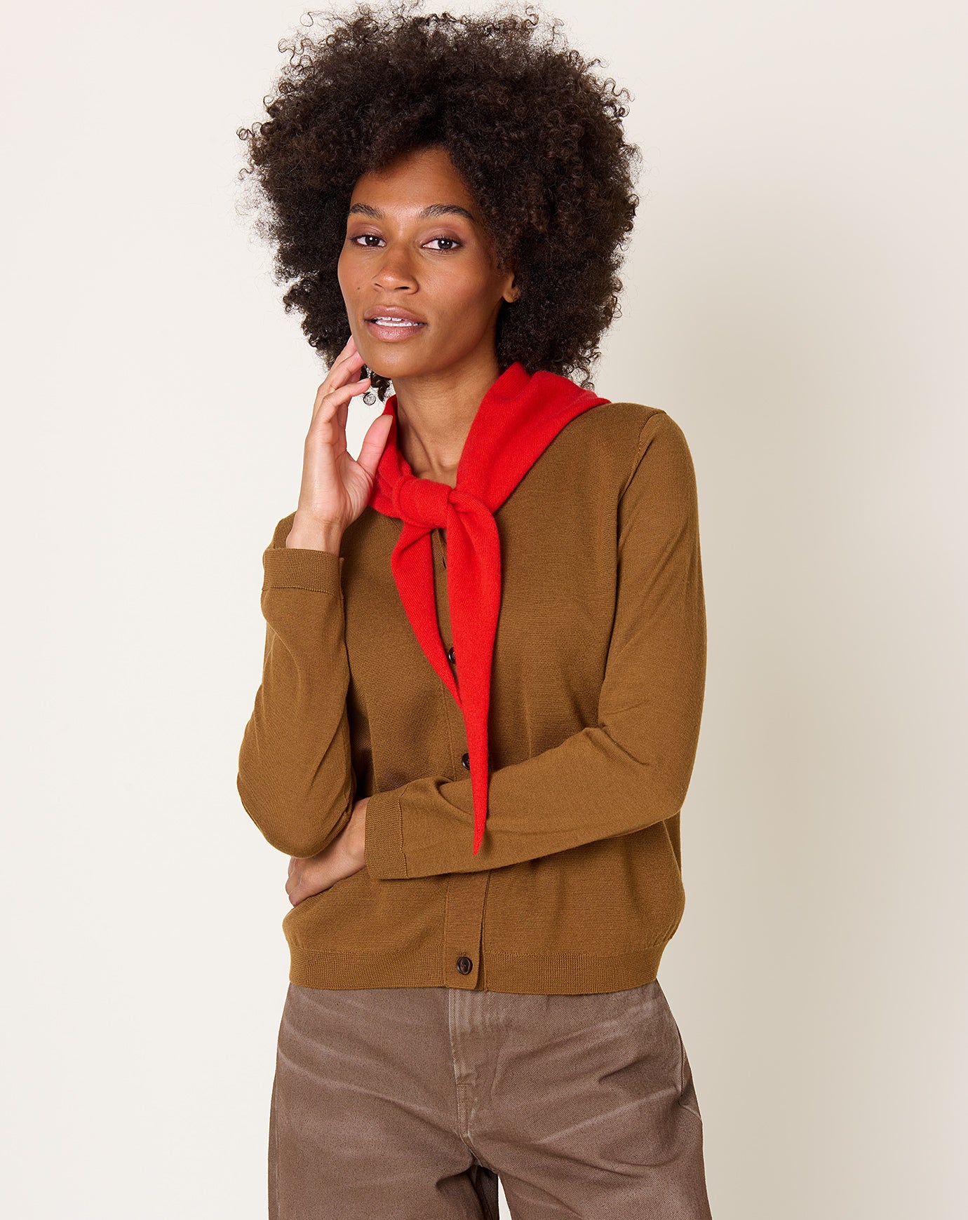 Demylee Nessa Cashmere Bandana in Scarlet